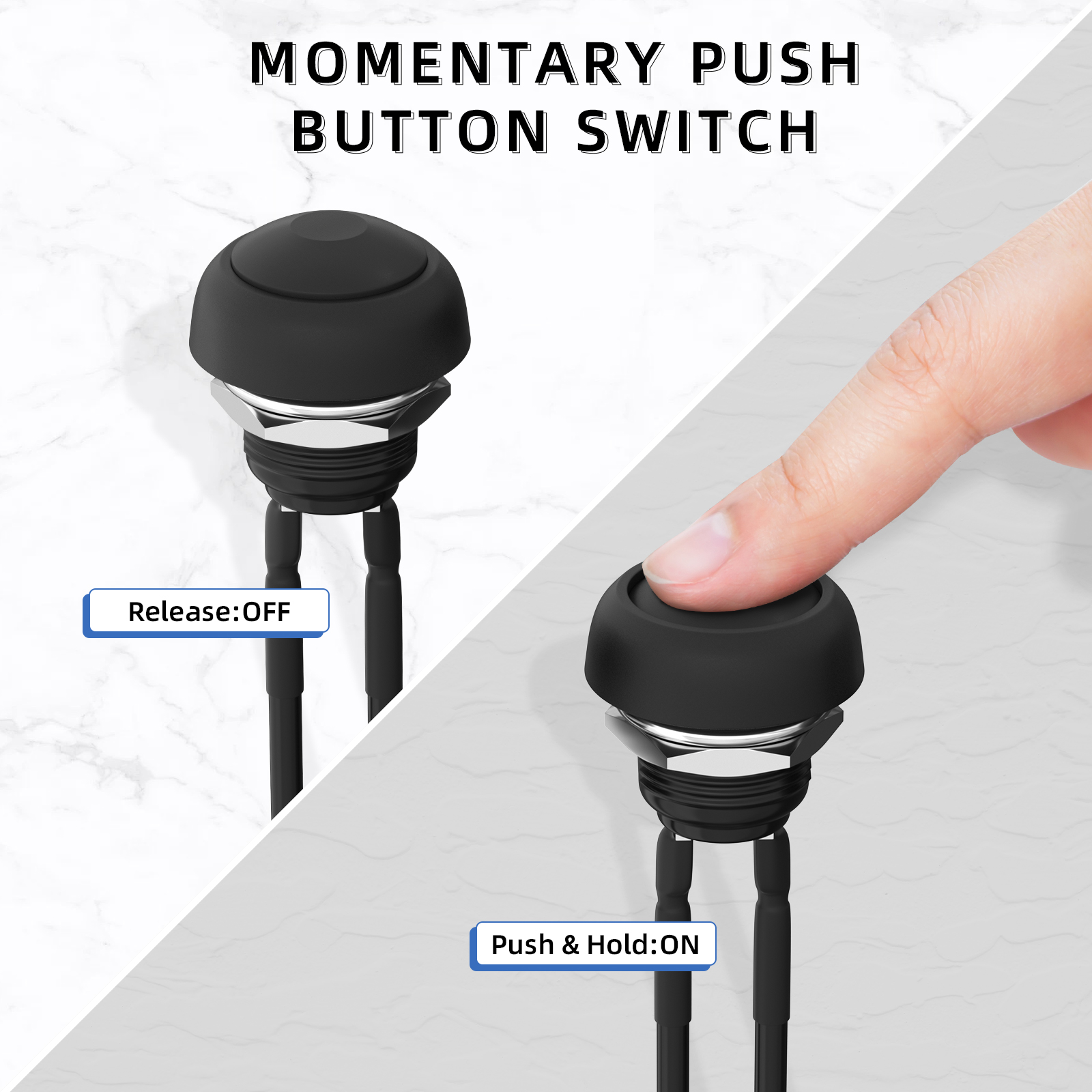 PBS-33B 12mm Momentary Mini Round Push Button Switch with Pre-Wired