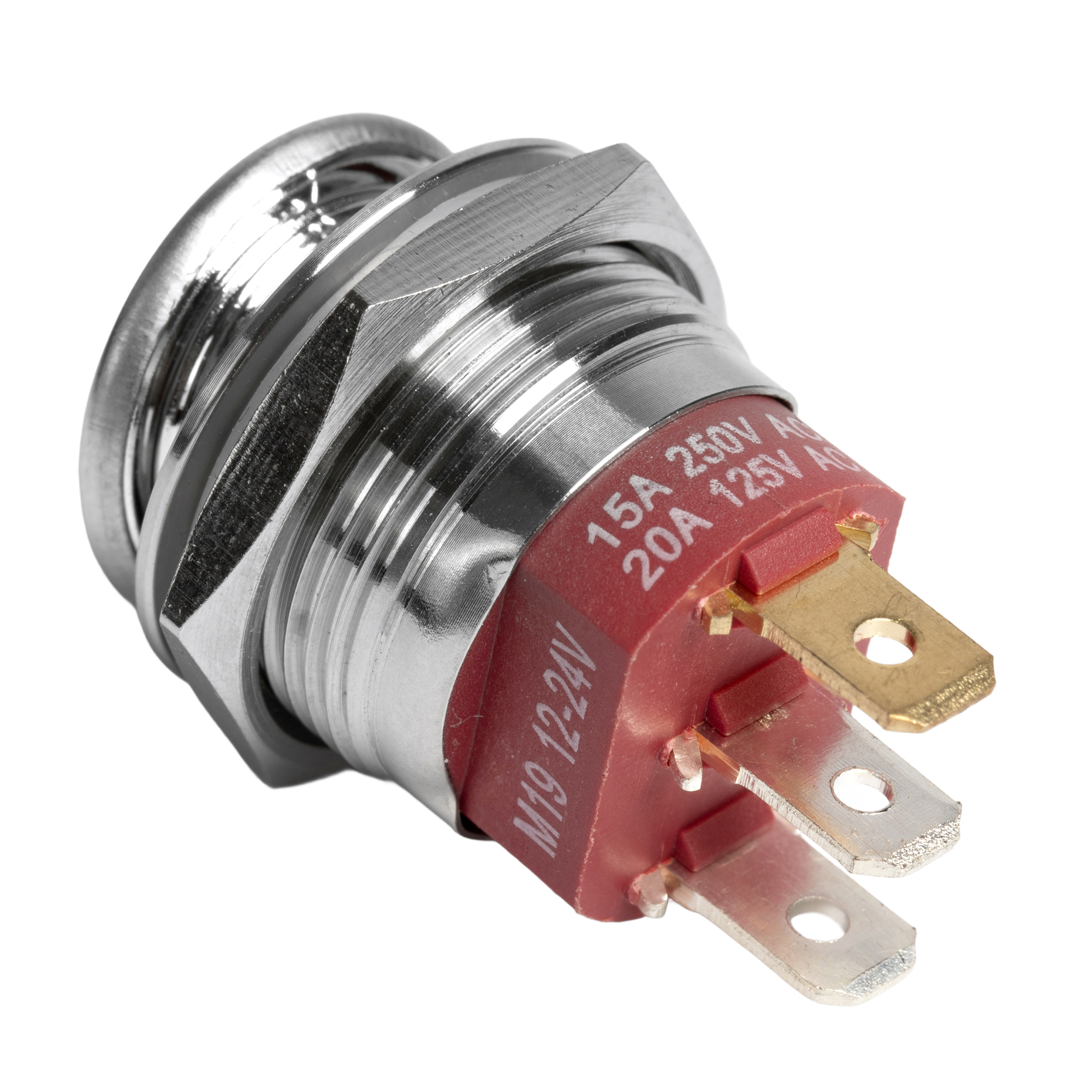 KCD2-201NM-22MM 20A SPST Stainless Steel Round Rocker Switch with Lighted Customize Logo