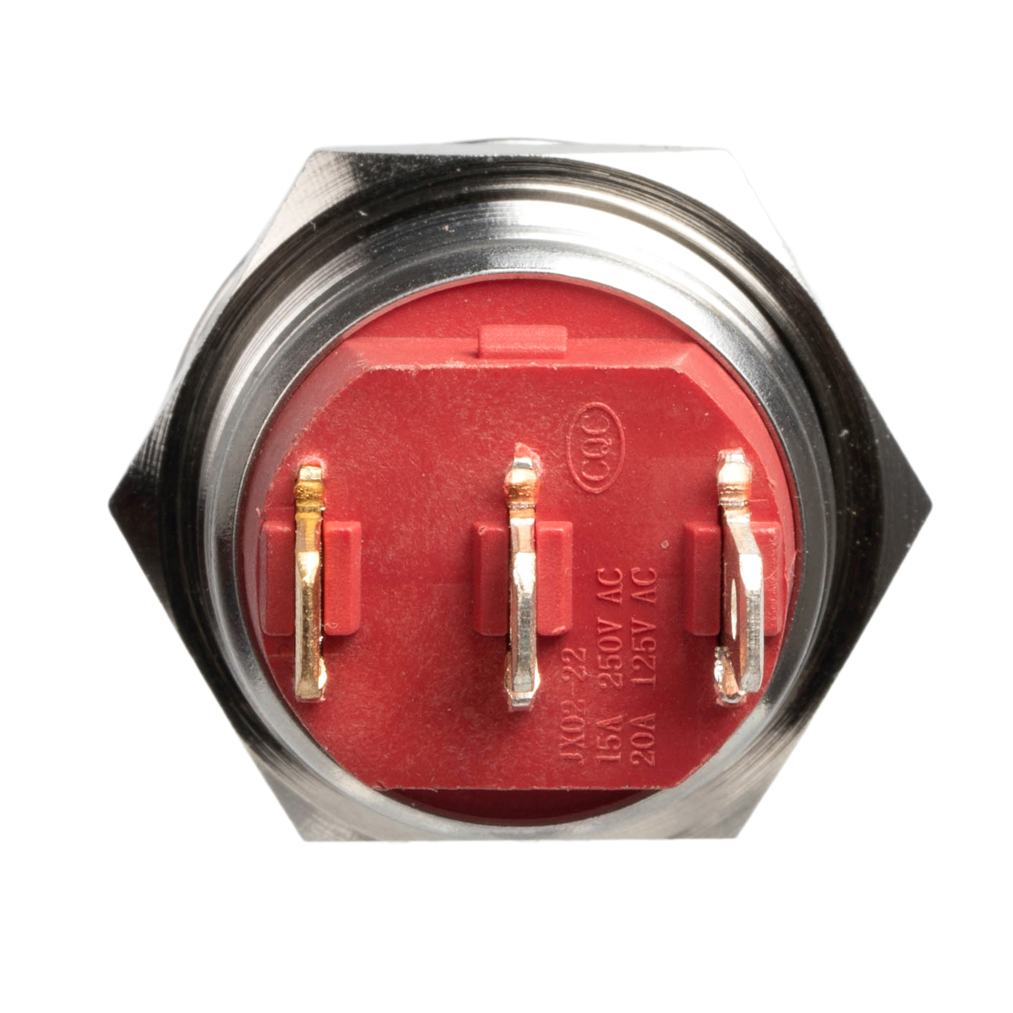 KCD2-201NM-22MM 20A SPST Stainless Steel Round Rocker Switch with Lighted Customize Logo