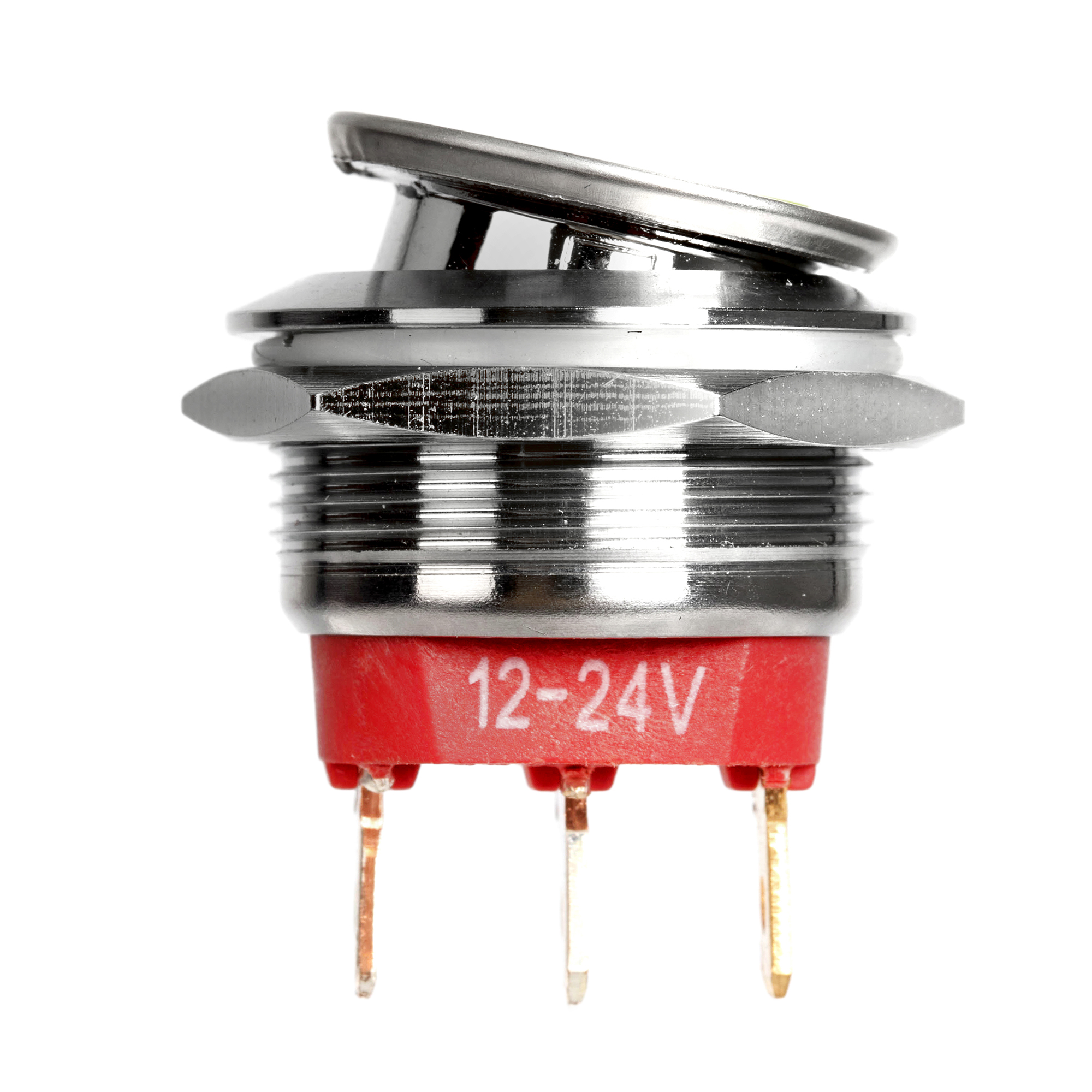 KCD2-201NM-22MM 20A SPST Stainless Steel Round Rocker Switch with Lighted Customize Logo