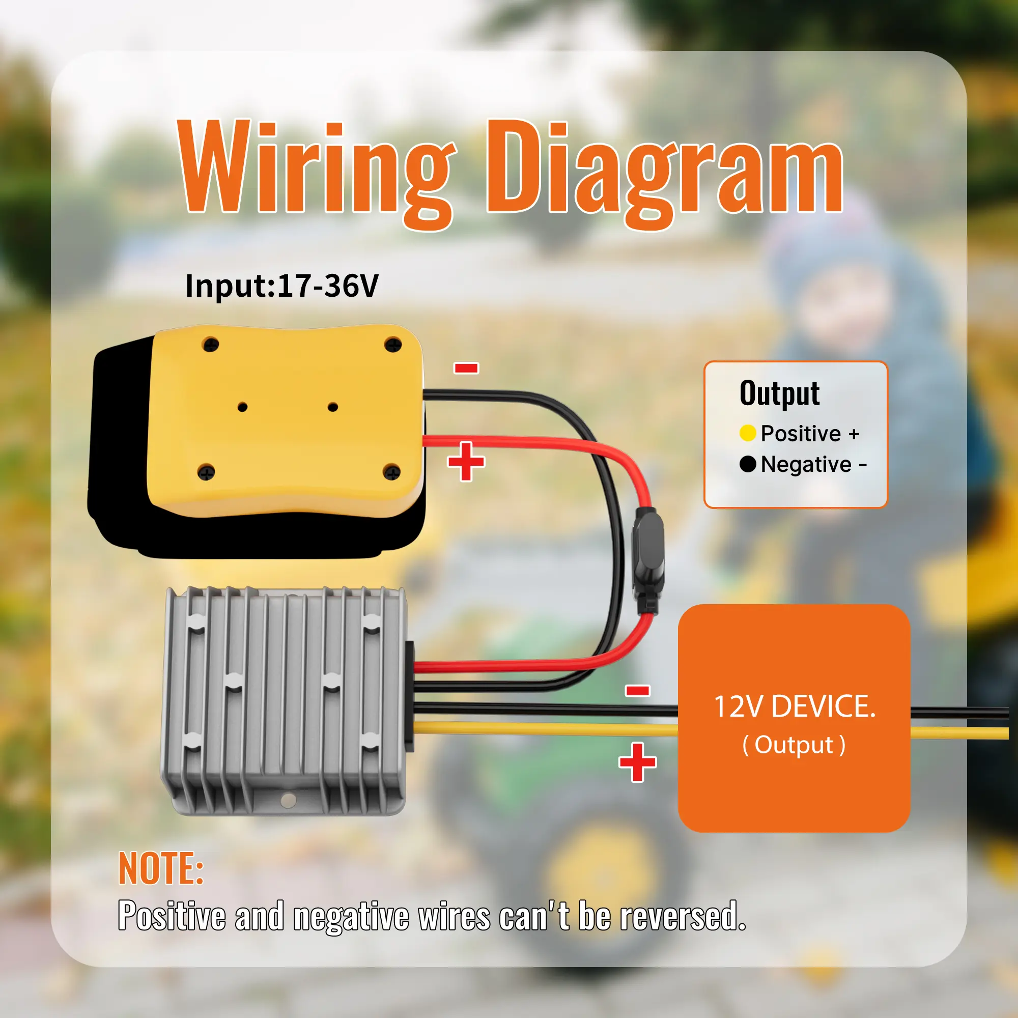 DC Voltage Battery Power Adapter With 20V To 12V Step Down
