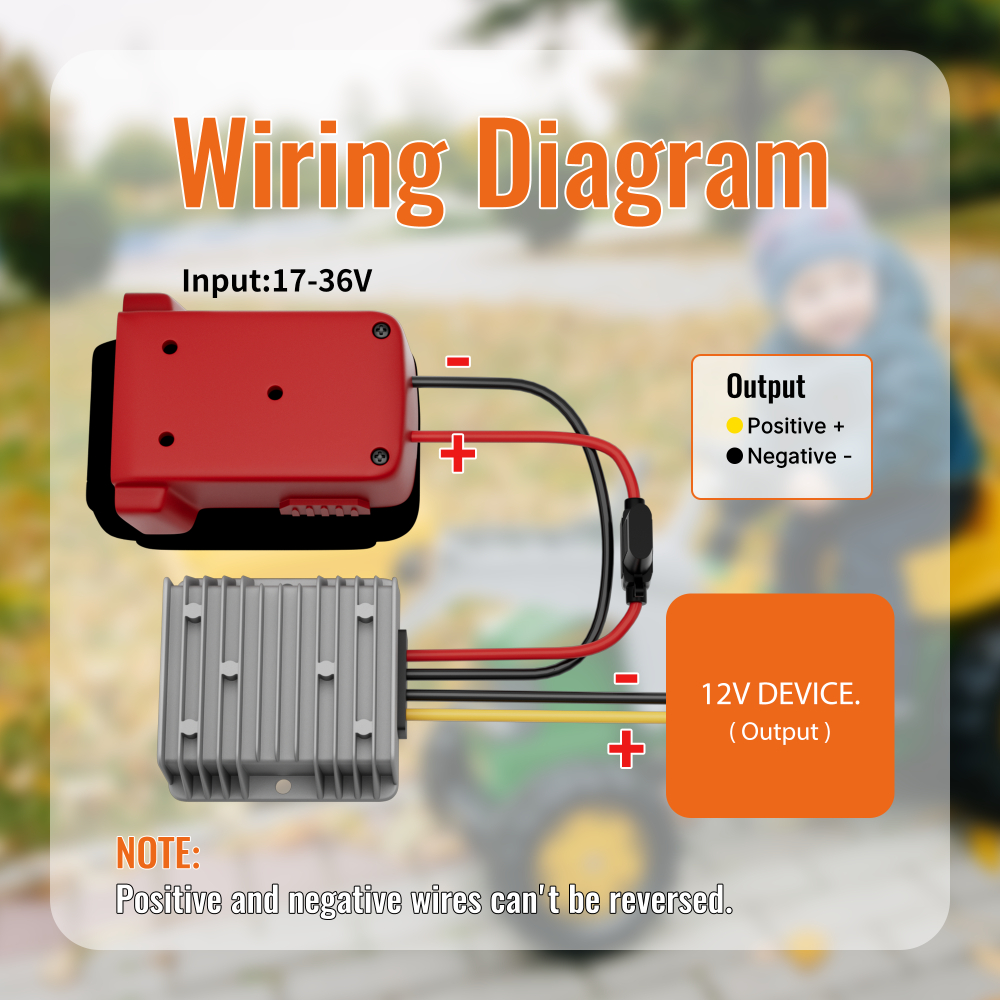 MWK-W1-12V20A Step Down DC 18V to 12V Converter Adapter Fit for Milwaukee M18 Batteries