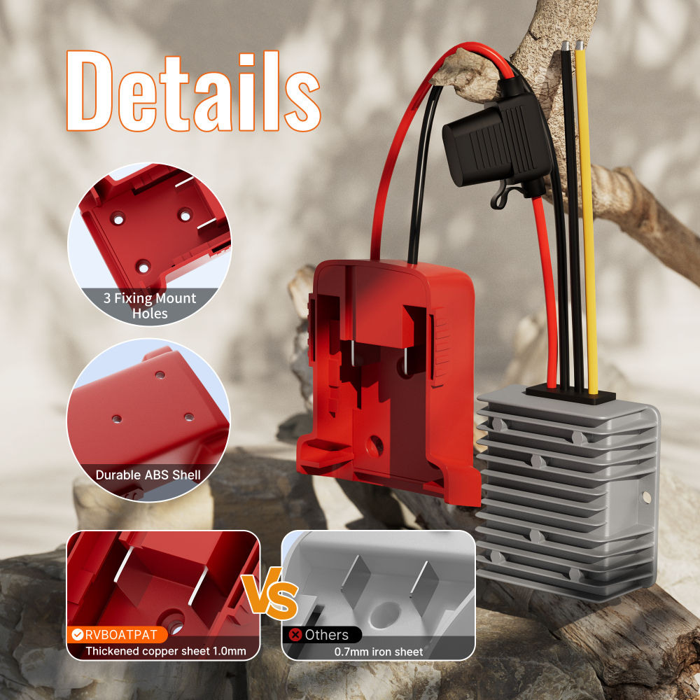 MWK-W1-12V20A Step Down DC 18V to 12V Converter Adapter Fit for Milwaukee M18 Batteries