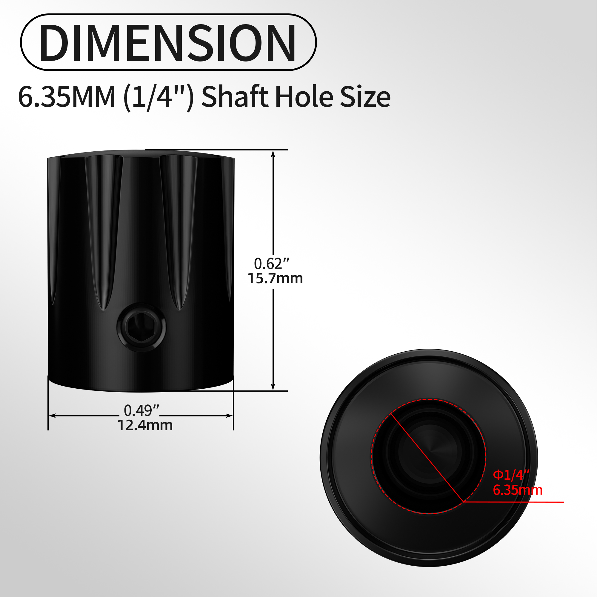 KN-1900HA-S Multicolor Aluminum Alloy Davies 1900 Style Knobs – 12.7mm O.D.