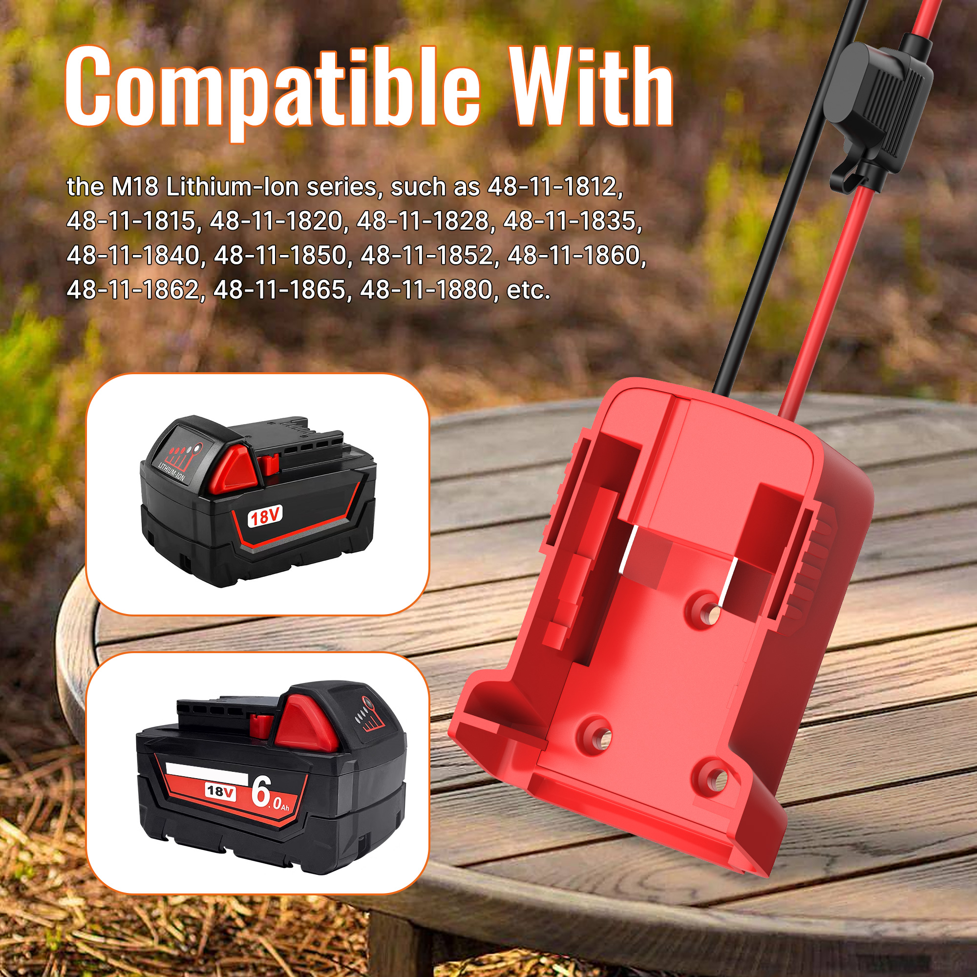MWK-BWHC-W2 Power Wheel Battery Adapter for Milwaukee 18V Lithium Series with Wire Harness Connector
