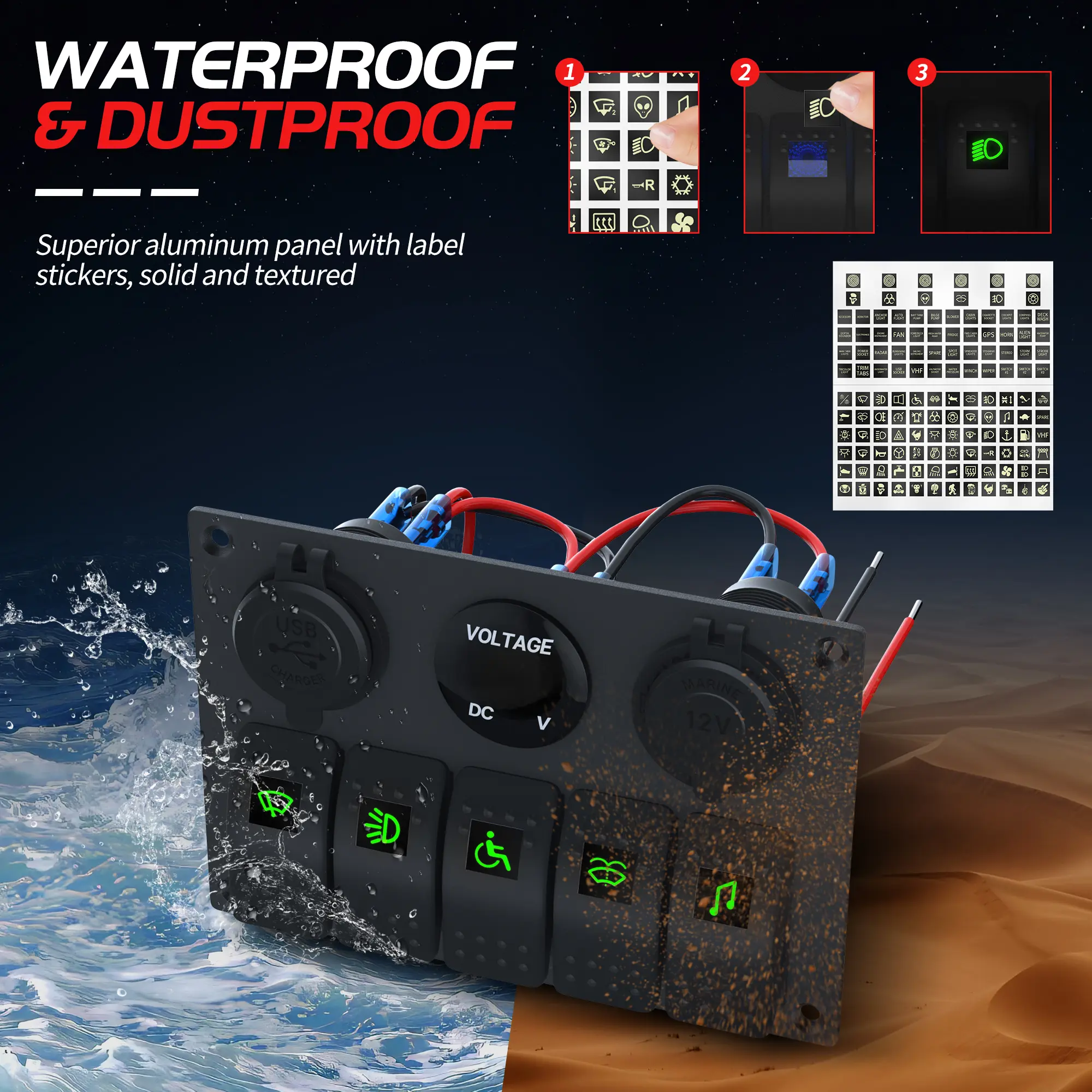 Fast Car Charger Socket With Dual USB Ports & LED Display – 4.8A Total Output For Marine Or Auto (12-24V)