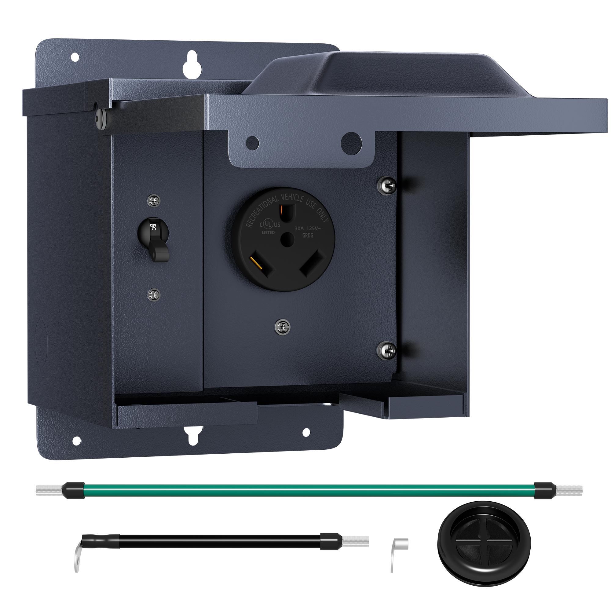 Weatherproof Outdoor 125/250V 30 Amp RV Outlet Box With NEMA TT30R