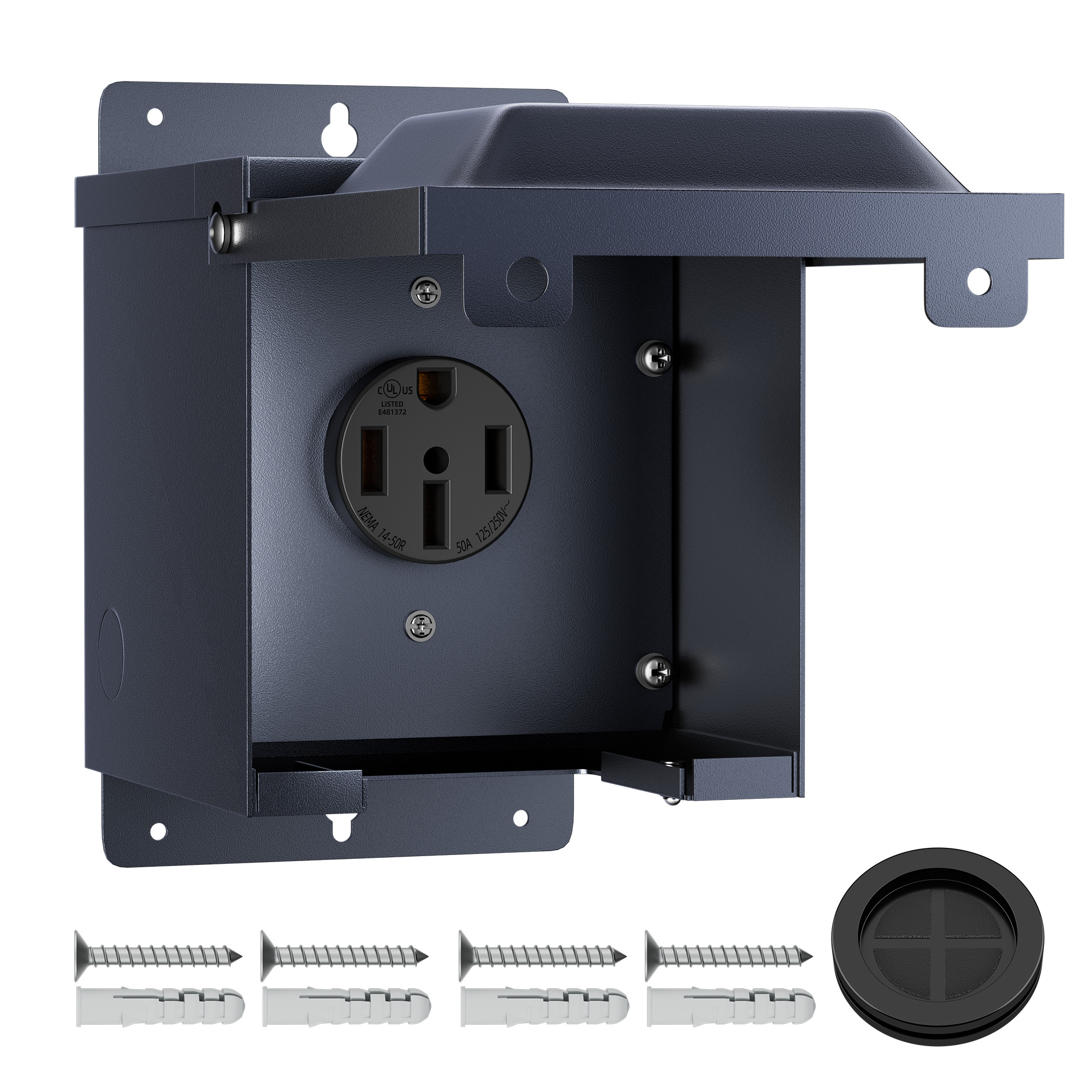 POP-1-50A 125/250V 50 Amp RV Outlet Box with NEMA 14-50R Receptacle and Type 3R Enclosure