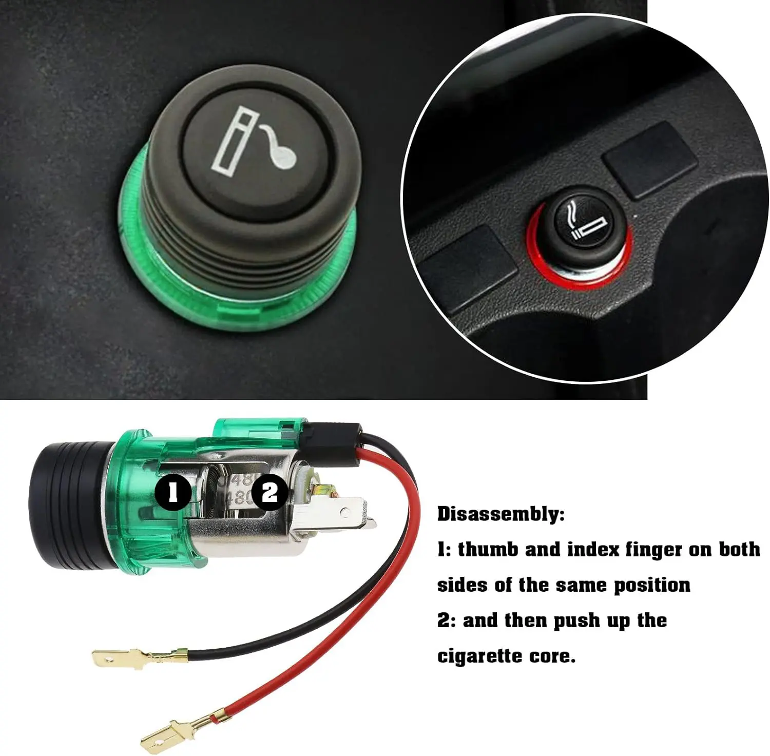 DC 12V Auto Cigarette Lighter With Light And Eject Button