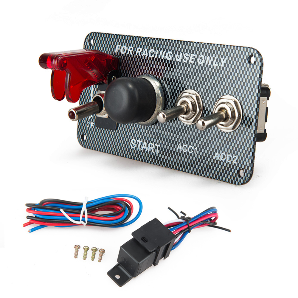 PN-SAC4-B05 4 in 1 Ignition Switch Panel with Engine Push Button and LED Toggle Switch