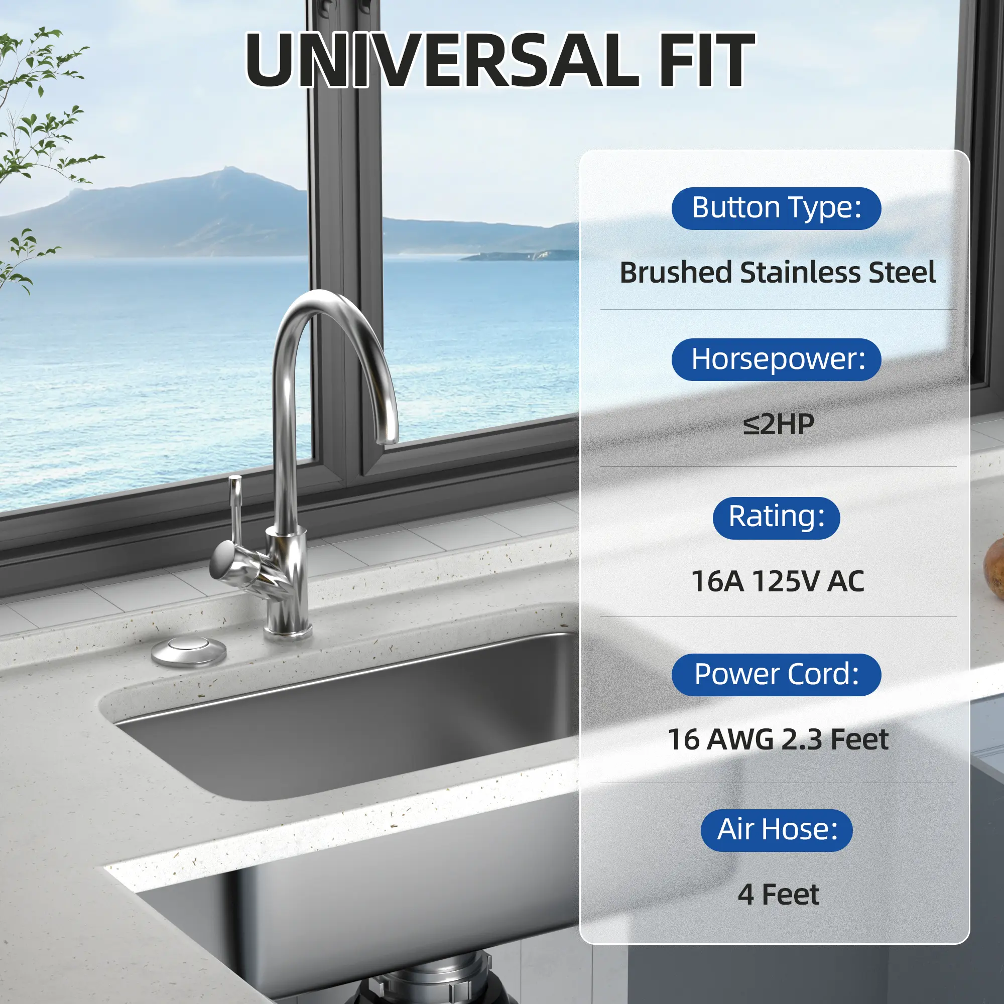 Buy Garbage Disposal Air Switch Kit For Garbage Disposal Button 2.5