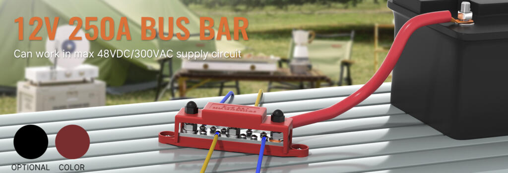 BB250-T3M8S10-C-2 12VDC 250A Power Distribution Block Bus Bar