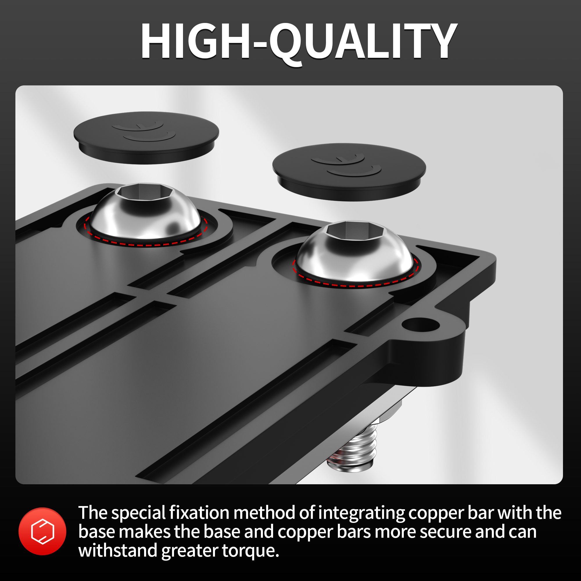 BB250X2-T6M8-C 250A 48VDC Positive and Negative Dual Bus Bar with 12×M8 Studs