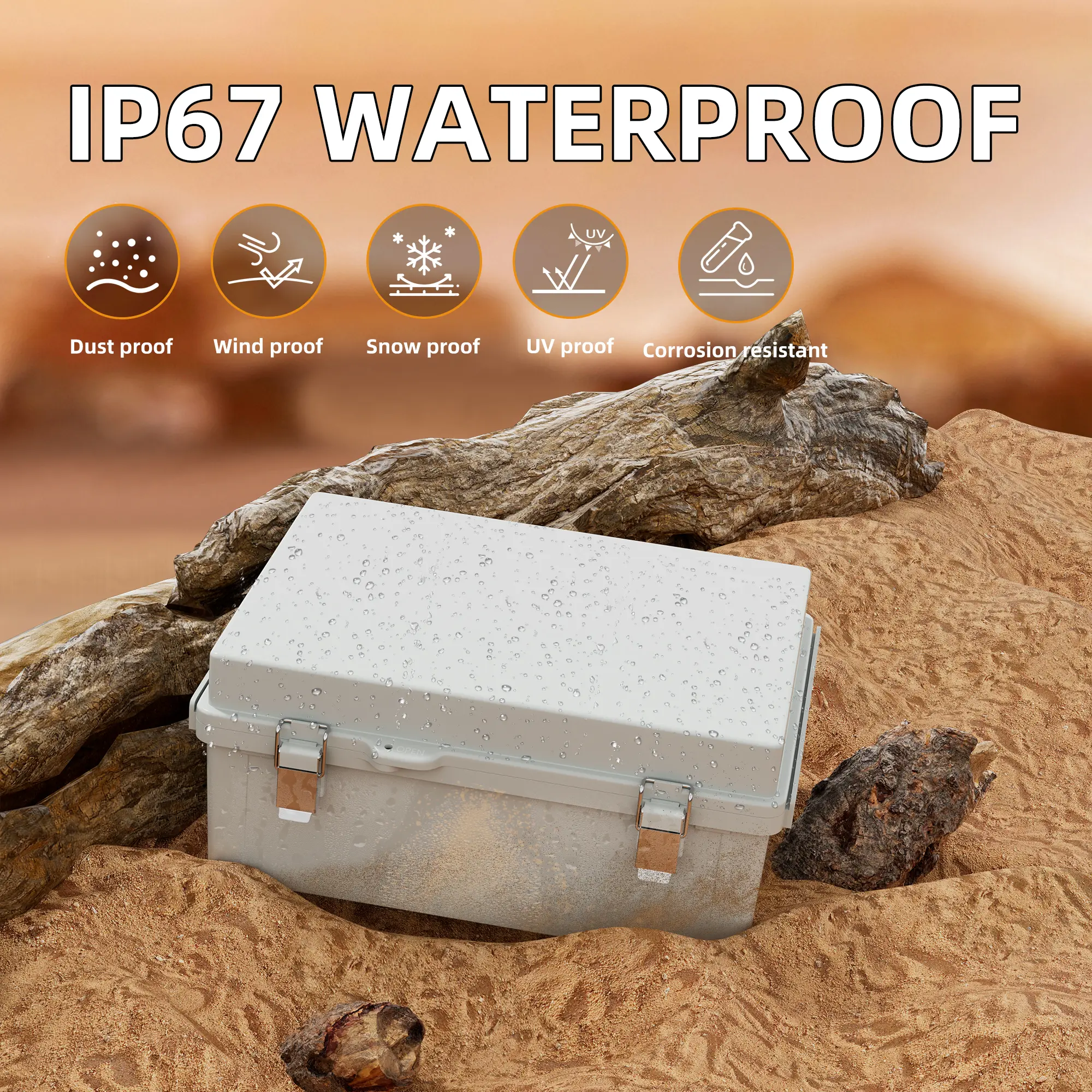 Weatherproof ABS Plastic Large Junction Box - 15.7