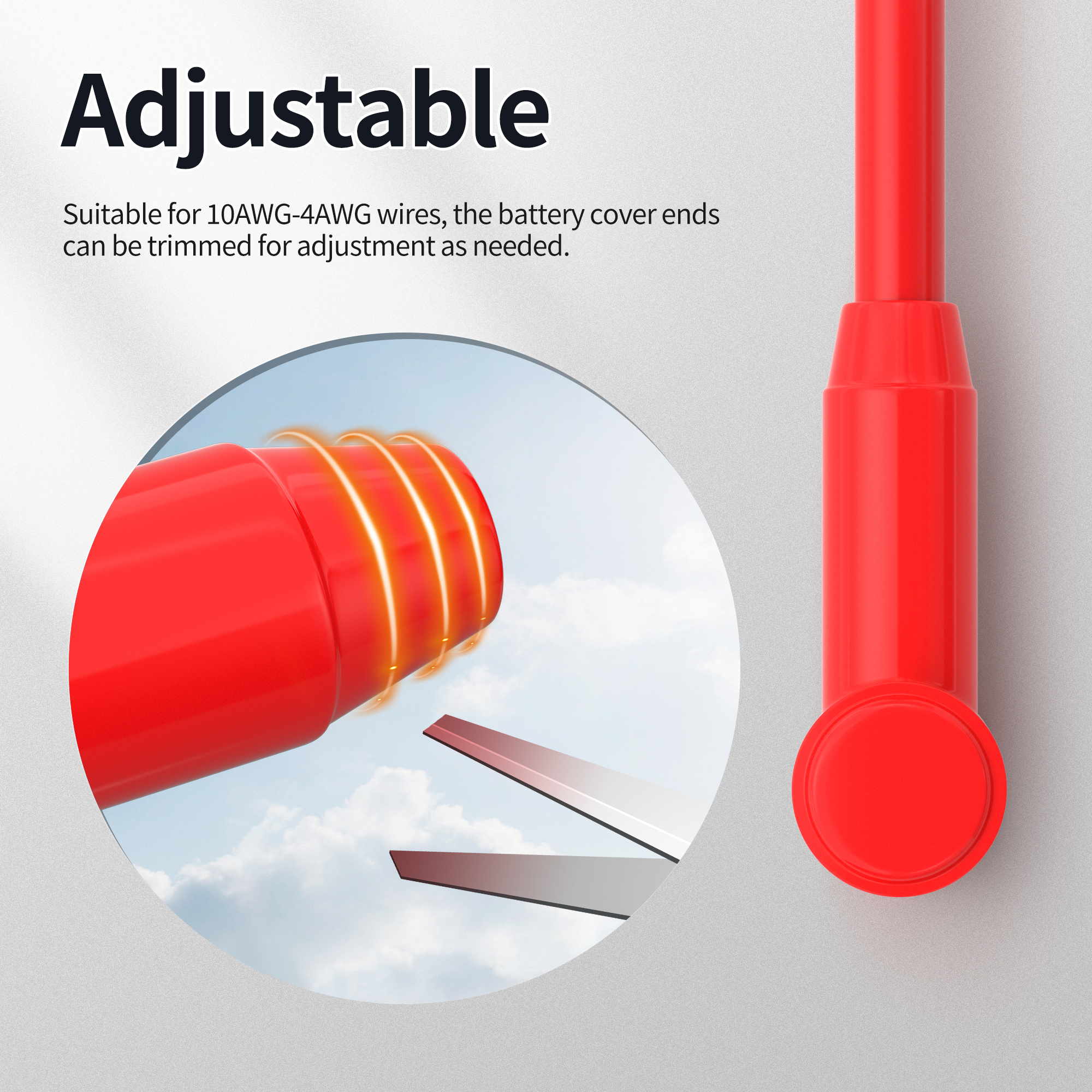 CCI10-25 10 AWG – 4 AWG Silicone Battery Terminal Cover for Alternator Battery Stud and Power Junction Blocks