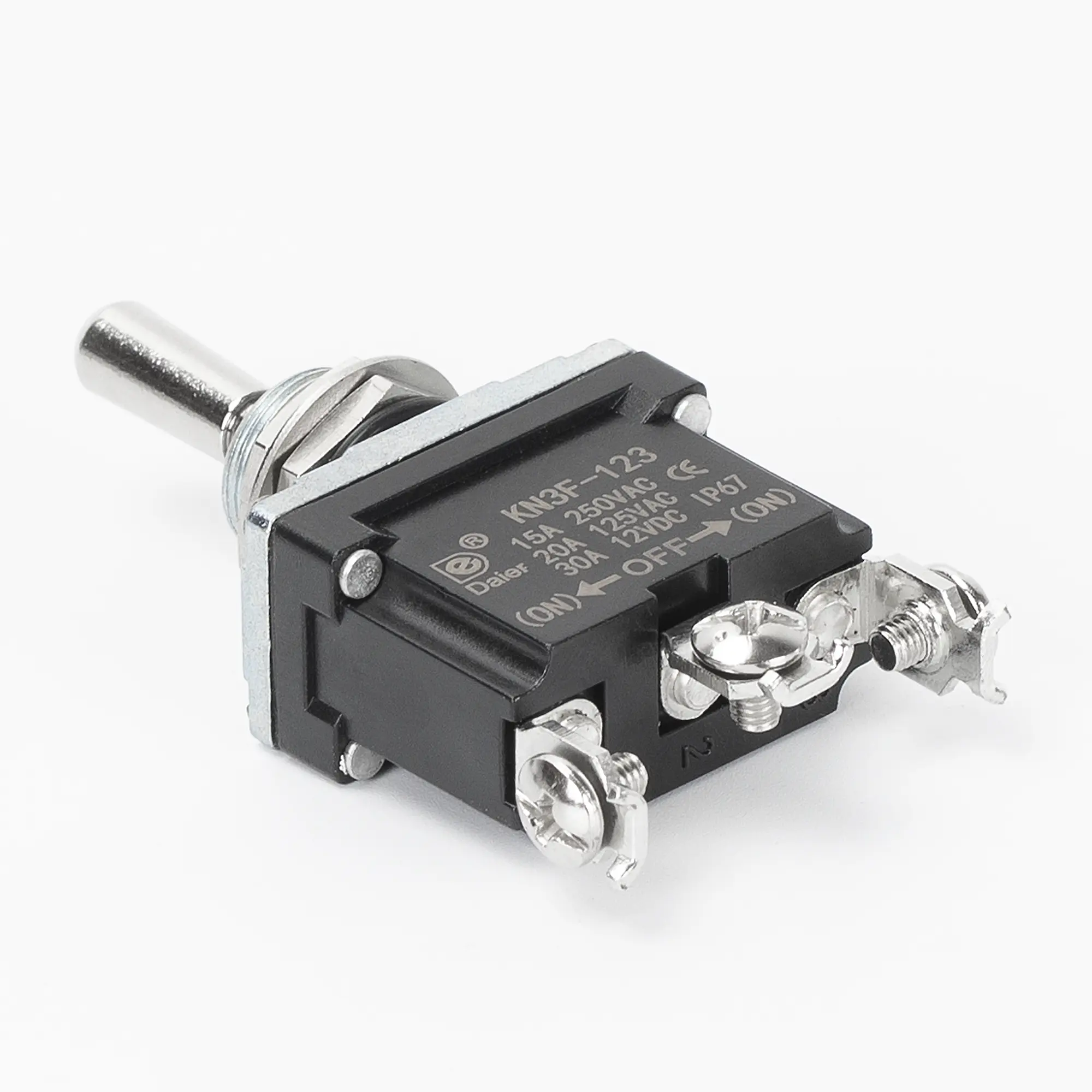 Heavy-Duty 30A 12VDC IP67 Latching/Momentary 3-Pin SPDT Toggle Switch