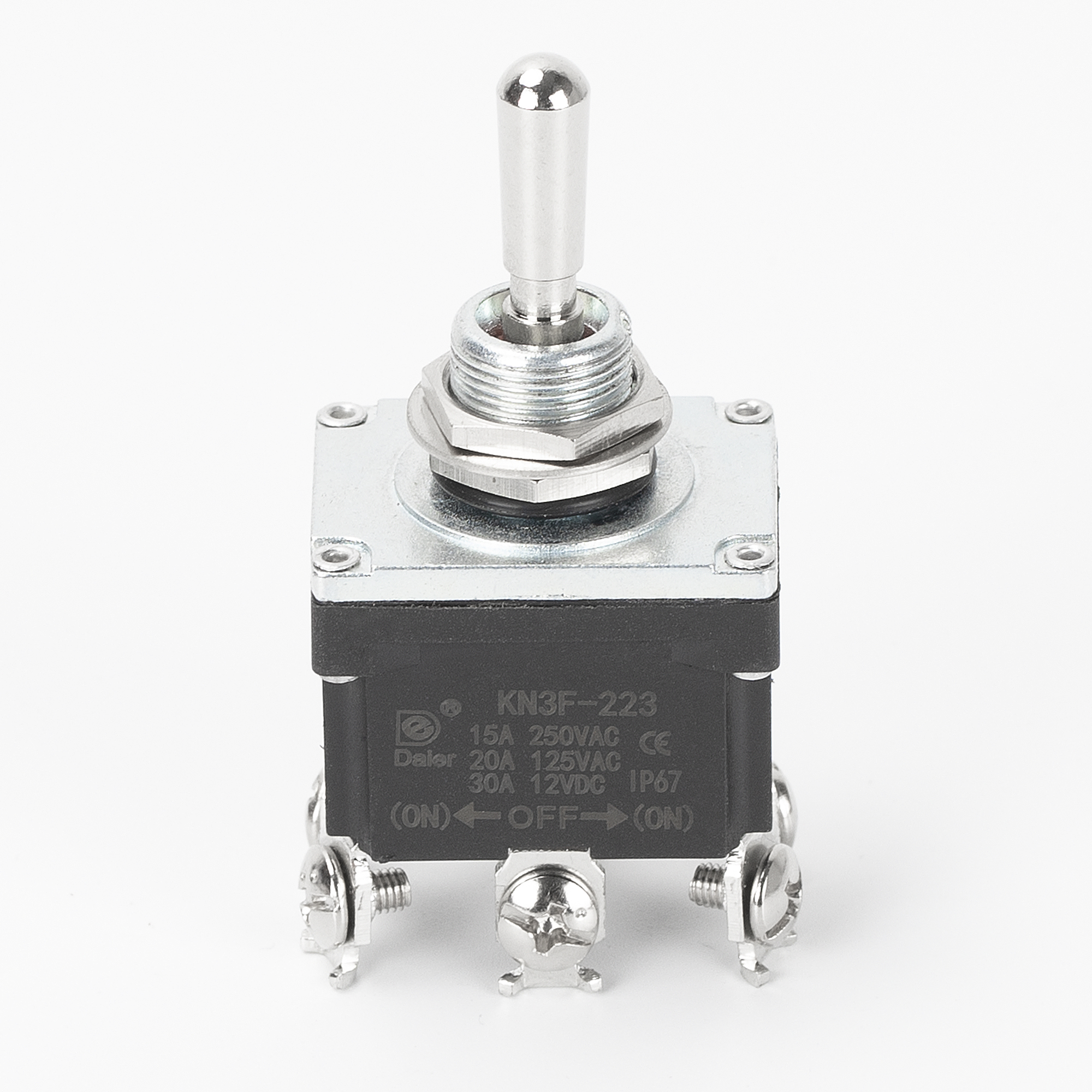 KN3F-203/KN3F-223 30A 12VDC IP67 Latching/Momentary DPDT 6 Pin Toggle Switch