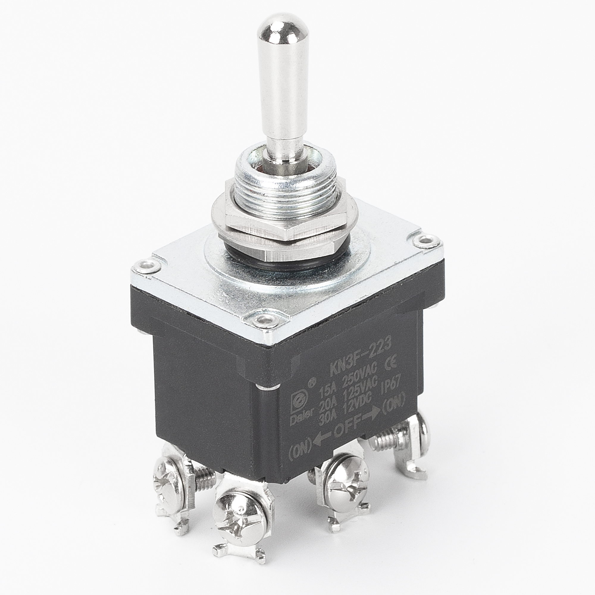 30A 12VDC IP67 Latching/Momentary DPDT 6 Pin Toggle Switch