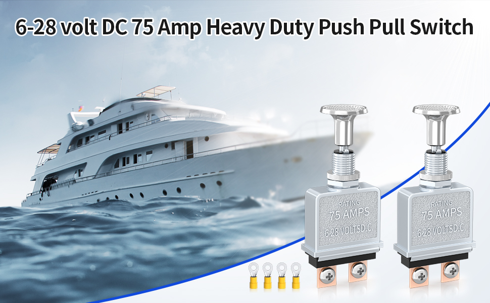 ASW-072 6-28 Volt DC 75 Amp Heavy Duty Push Pull Switch