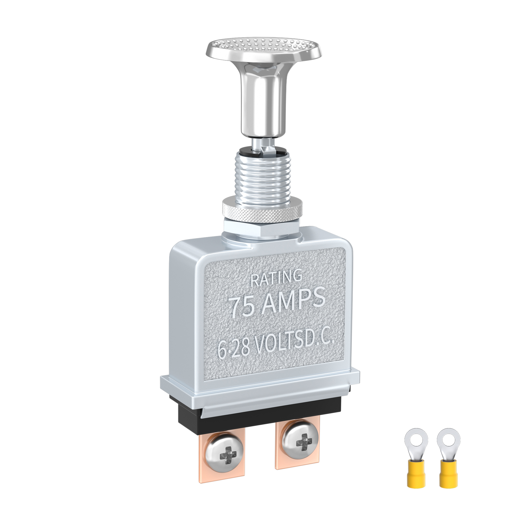 ASW-072 75 Amp 6-28V DC ON-OFF Push Pull Switch with Chrome-Plated Knob