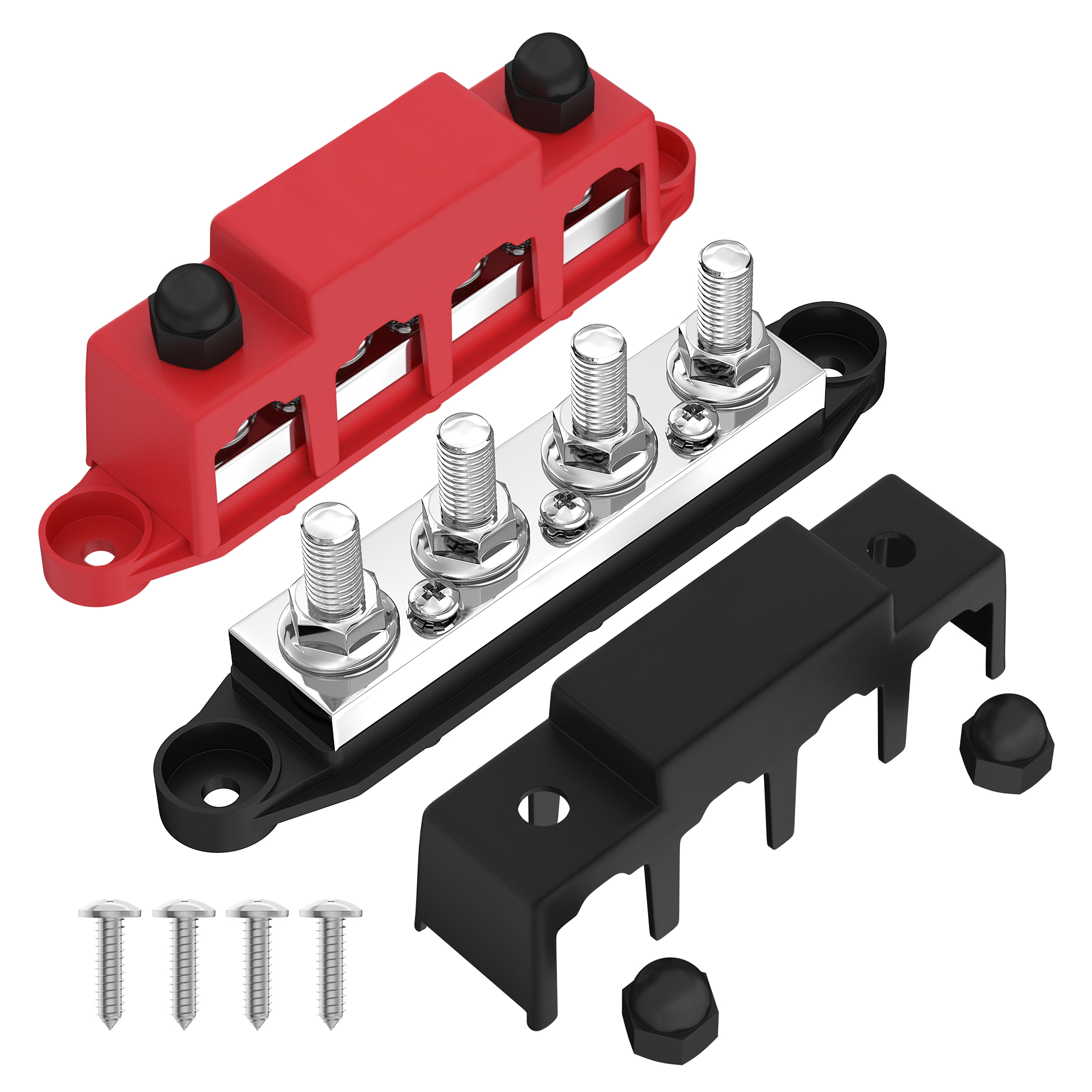 BB400-T4M8/M10S3-C-2 400A Bus Bar Terminal Block with 4×3/8″(M10) or 5/16″(M8) Studs