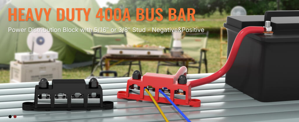 BB400-T4M8M10S3-C-RB-2 Heavy Duty 400A Bus Bar