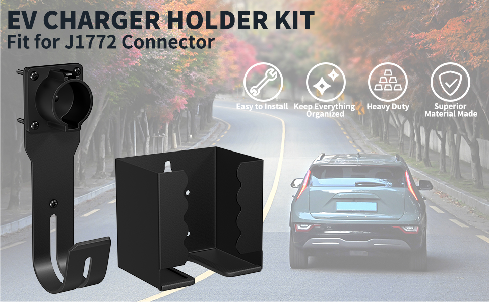 CHD-J1772+MH EV Charger Holder Kit fit for J1772 Connector