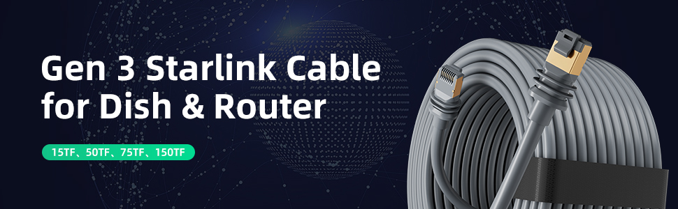 Gen 3 Starlink Cable for Dish & Router