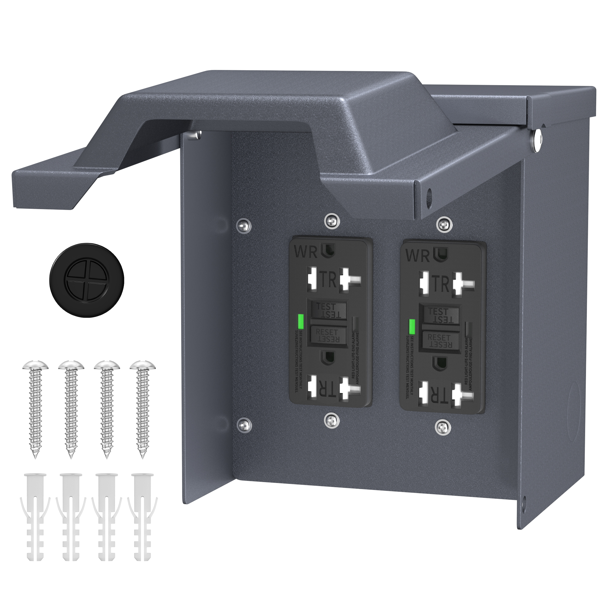 POP-2-40A Backyard Outdoor Electrical Outlet with Dual 20 AMP WRTR GFCI Receptacles ETL Listed