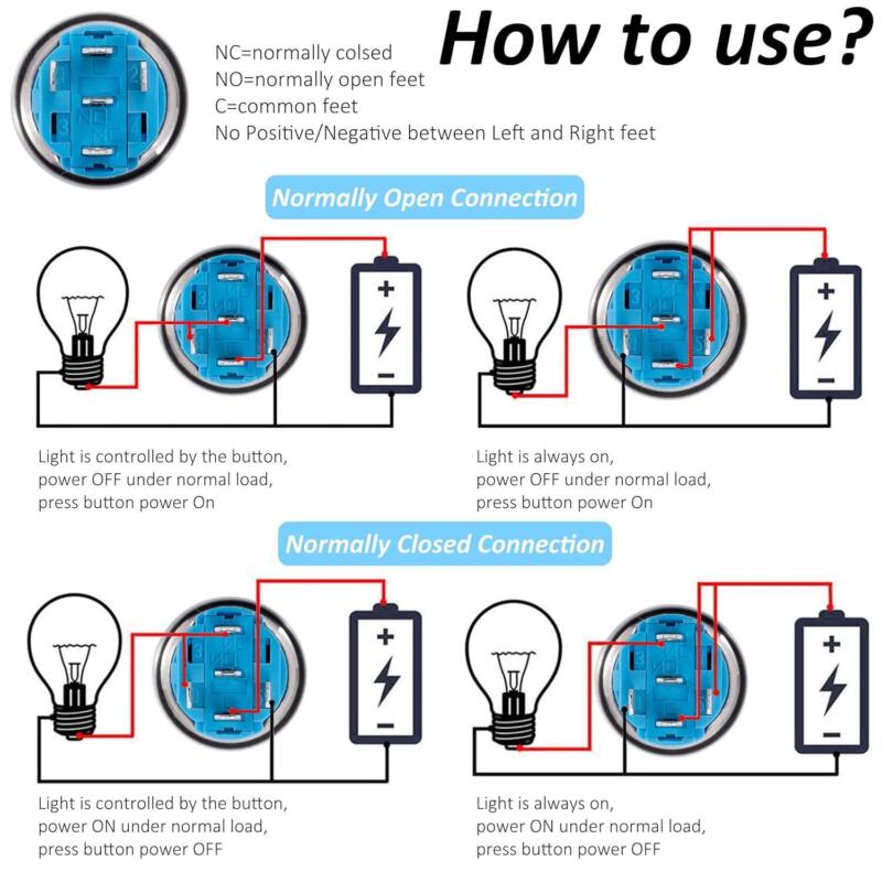 5-Pin Pushbutton Switch Wiring Diagram