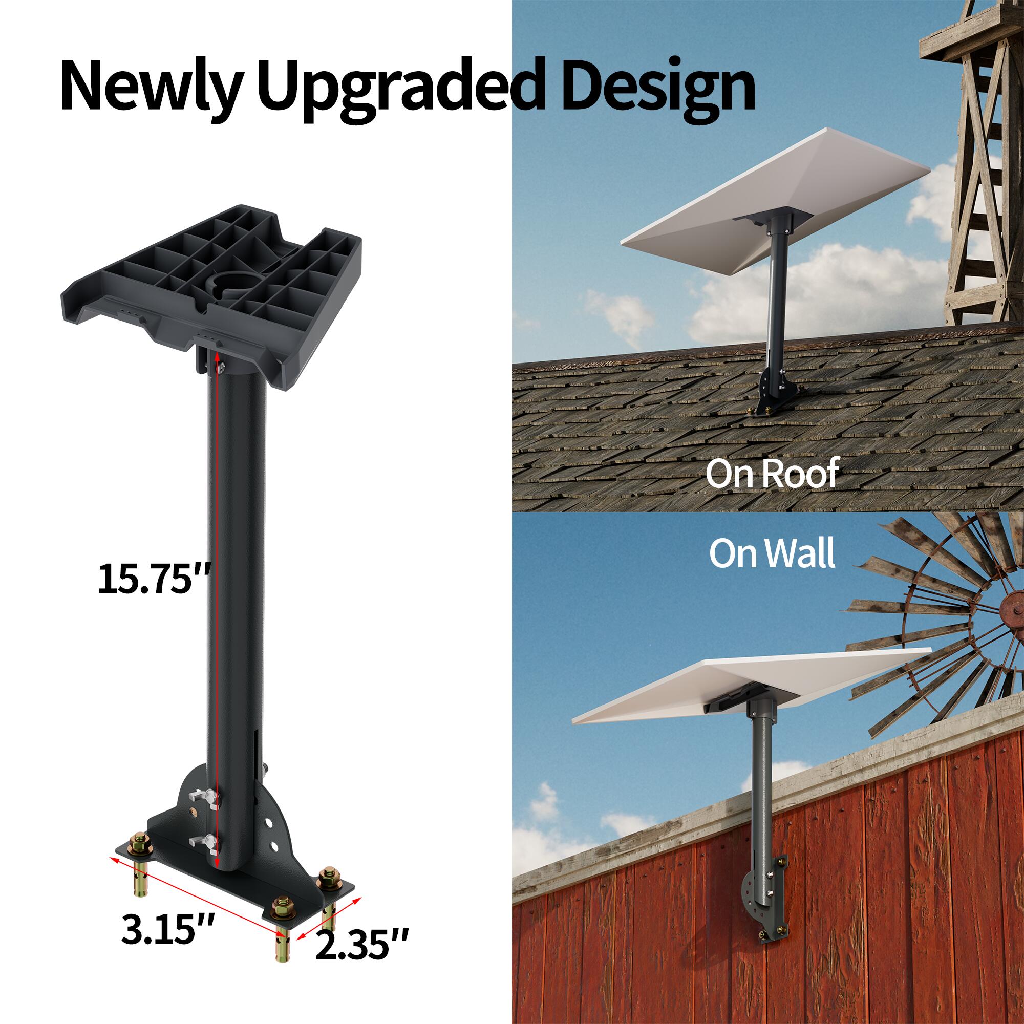 Starlink Gen 3 Roof Mount Kit with Pipe Adapter and Pole Mount Bracket