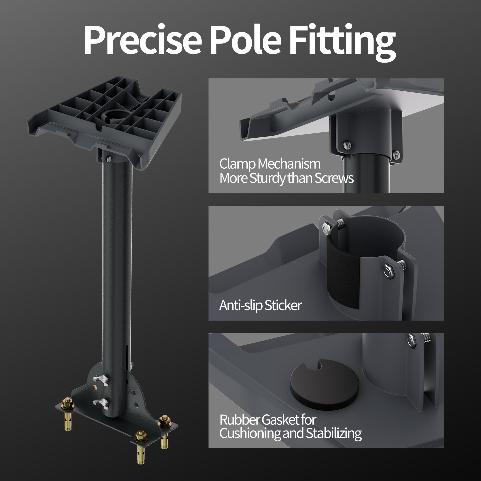 Starlink Gen 3 Roof Mount Kit with Pipe Adapter and Pole Mount Bracket