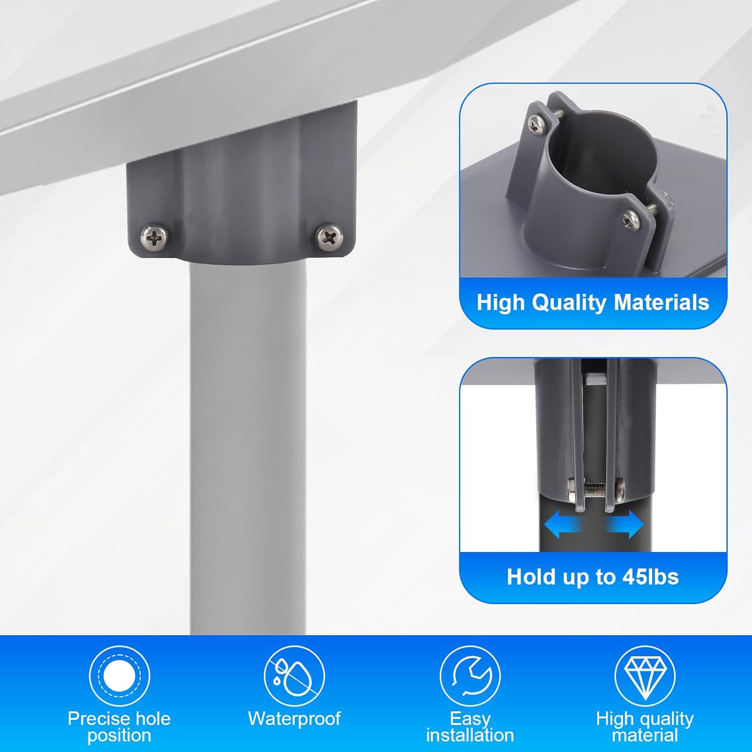 Starlink Gen3 Pipe Adapter Pole Mount Kit Compatible within 1.37″ – 1.53″