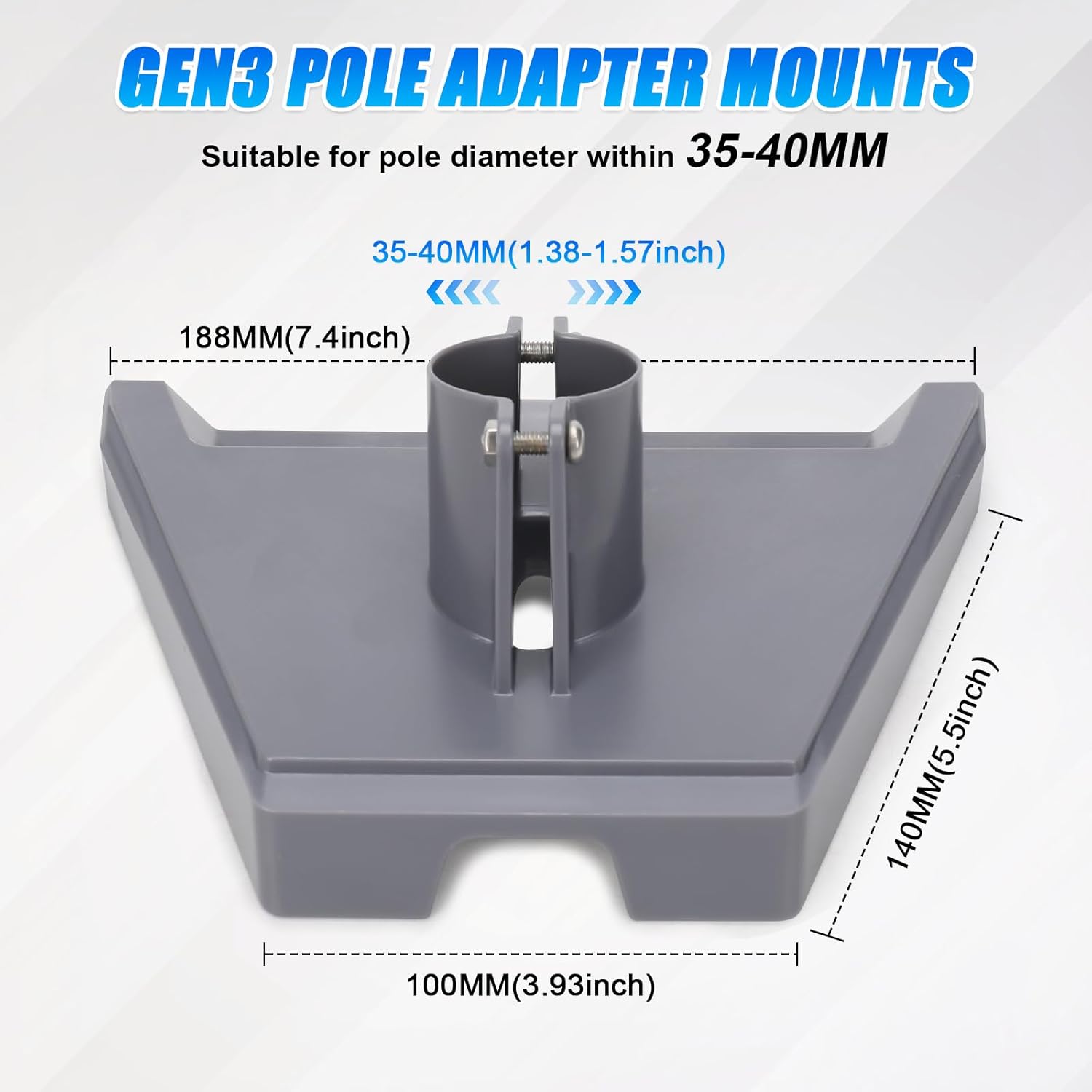 Starlink Gen3 Pipe Adapter Pole Mount Kit Compatible within 1.37″ – 1.53″