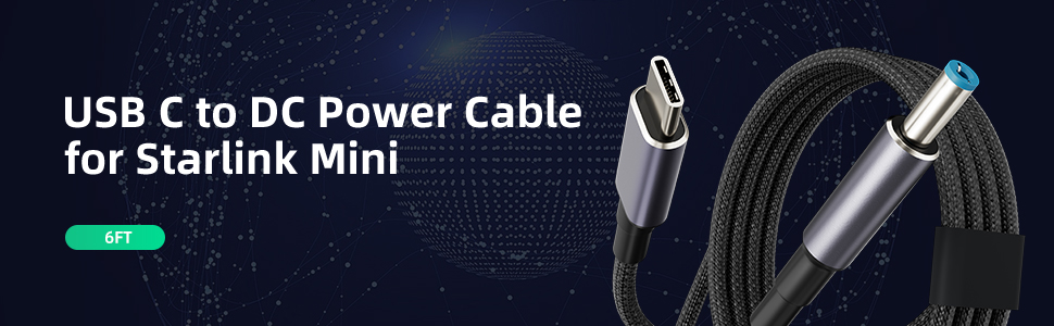 USBC-DC2.1-A-1.8M USB C to DC Power Cable for Starlink Mini