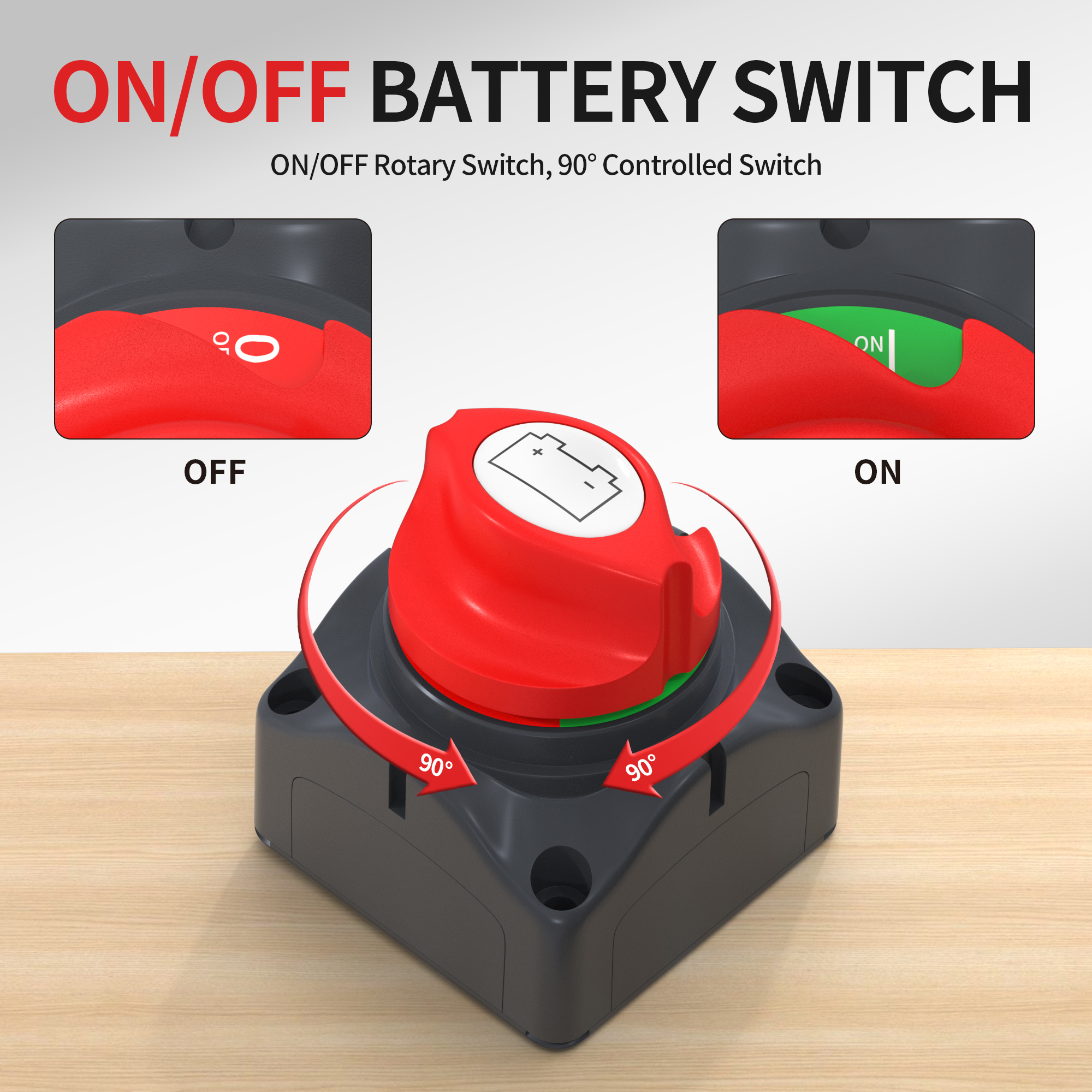 ASW-A701-KIT1 275A 12-48VDC ON-OFF Battery Switch with Mounting Brackets for Battery Positive