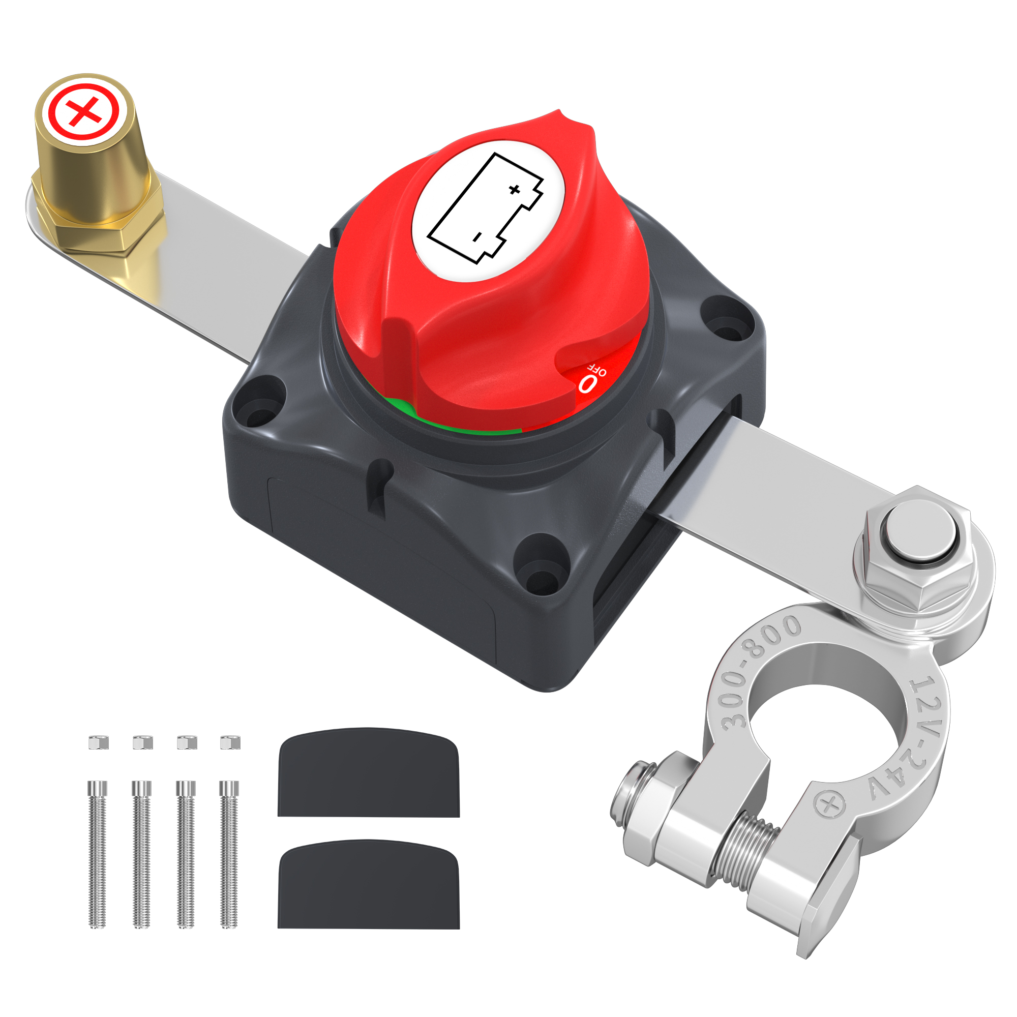 ASW-A701-KIT1 275A 12-48VDC ON-OFF Battery Switch with Mounting Brackets for Battery Positive