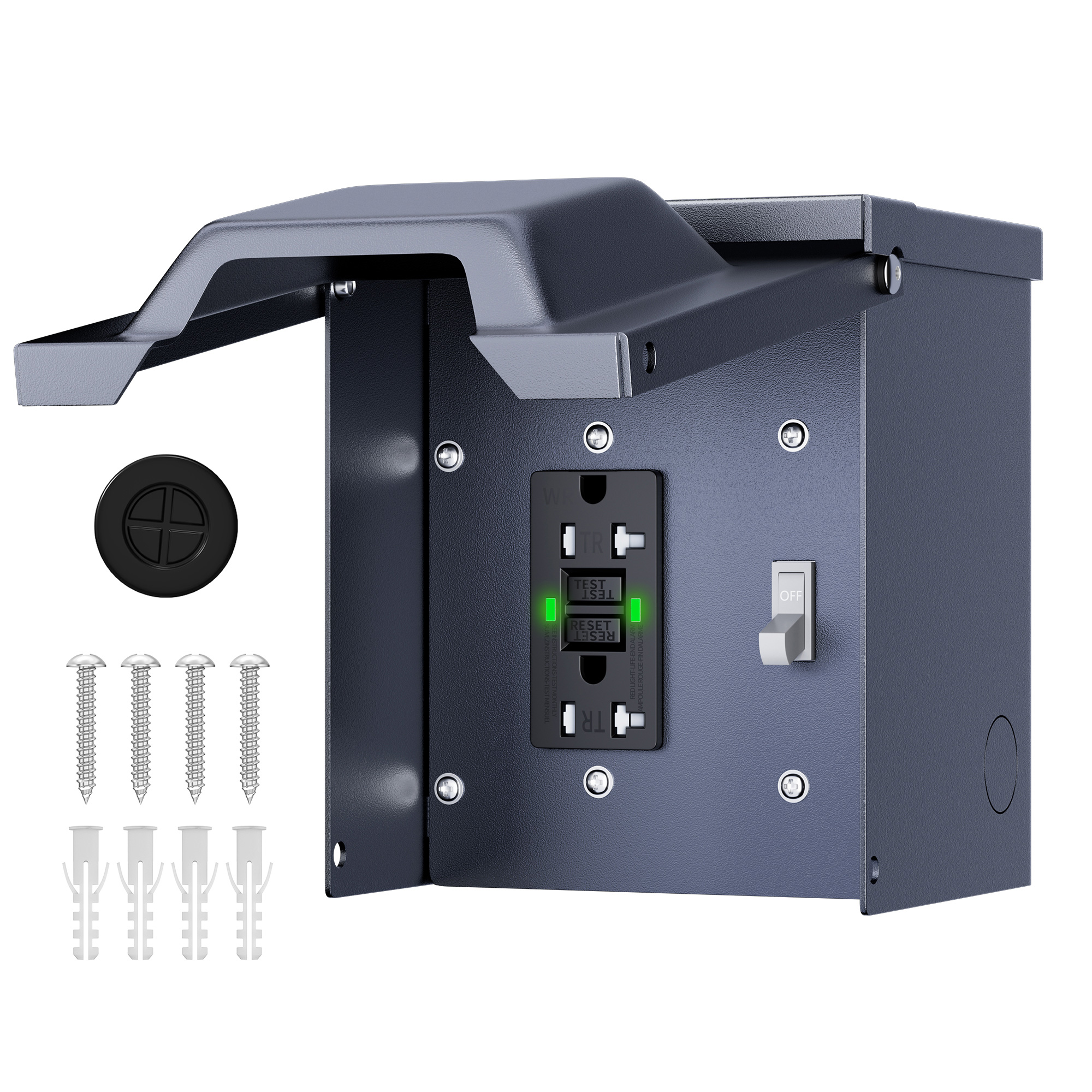 POP-1-20A-C Power Outlet Box with ETL Listed 20 Amp WRTR GFCI Outlet