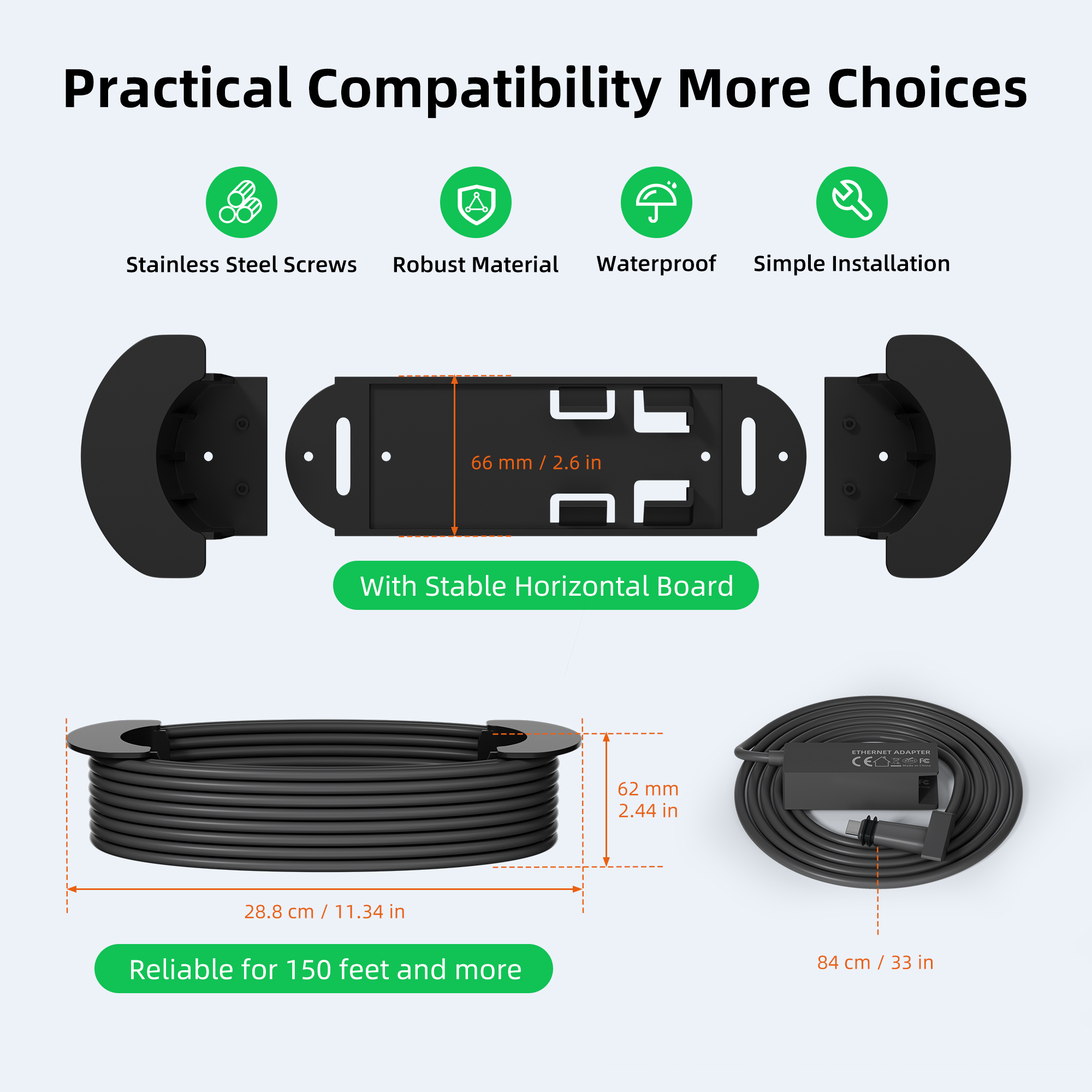 Gen2-EA+M1 Starlink Standard Actuated Gen 2 Ethernet Adapter with Cable Caddy Holder Kit