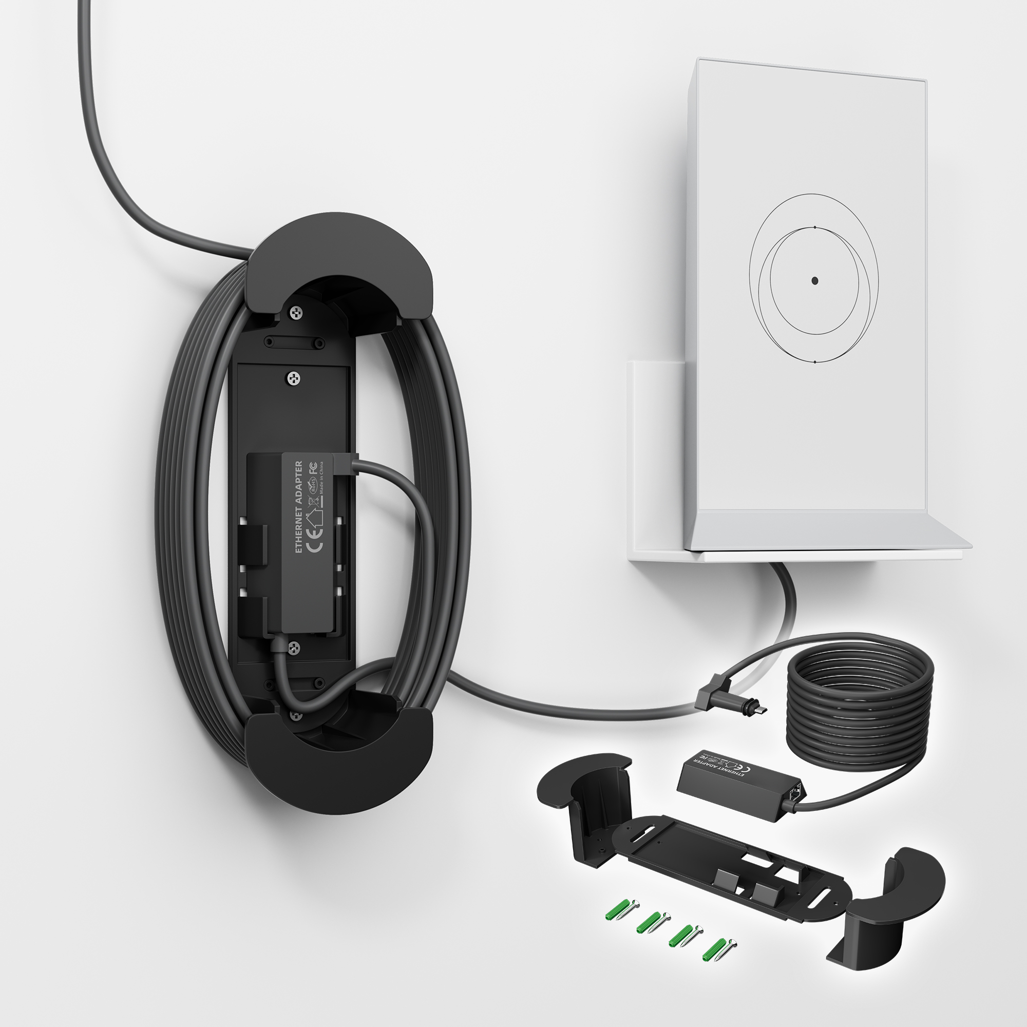 Gen2-EA+M1 Starlink Standard Actuated Gen 2 Ethernet Adapter with Cable Caddy Holder Kit