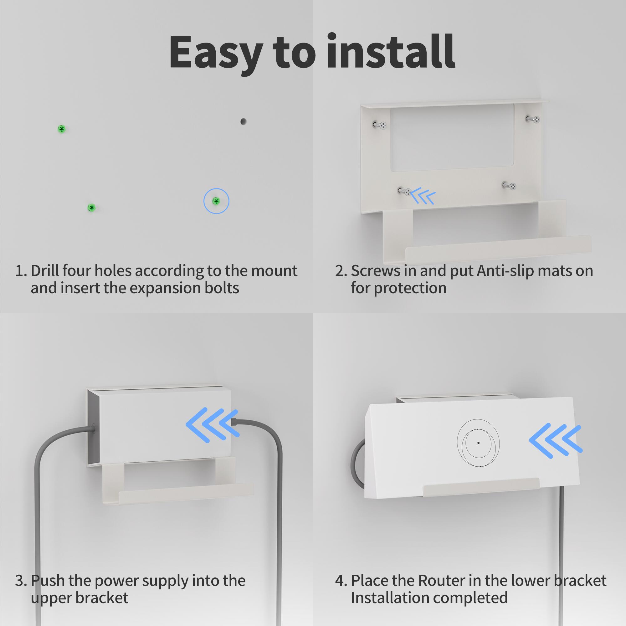 Gen3-R1 Starlink Gen 3 2-in-1 Space-Saving Router & Power Supply Wall Mount Kit