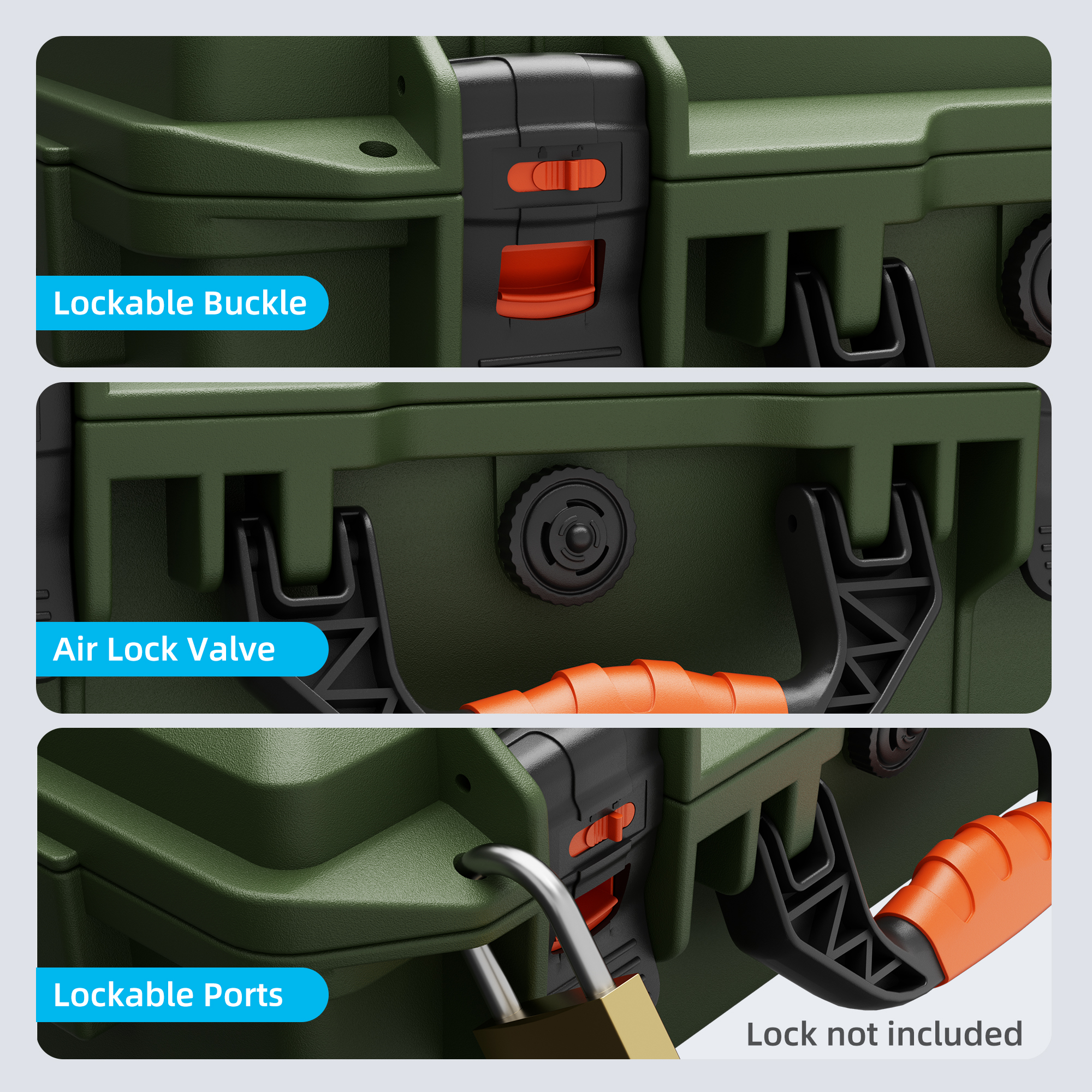 MINI-BAG2-G Starlink Mini Army Green Hard Protective Travel Case with Organized Storage