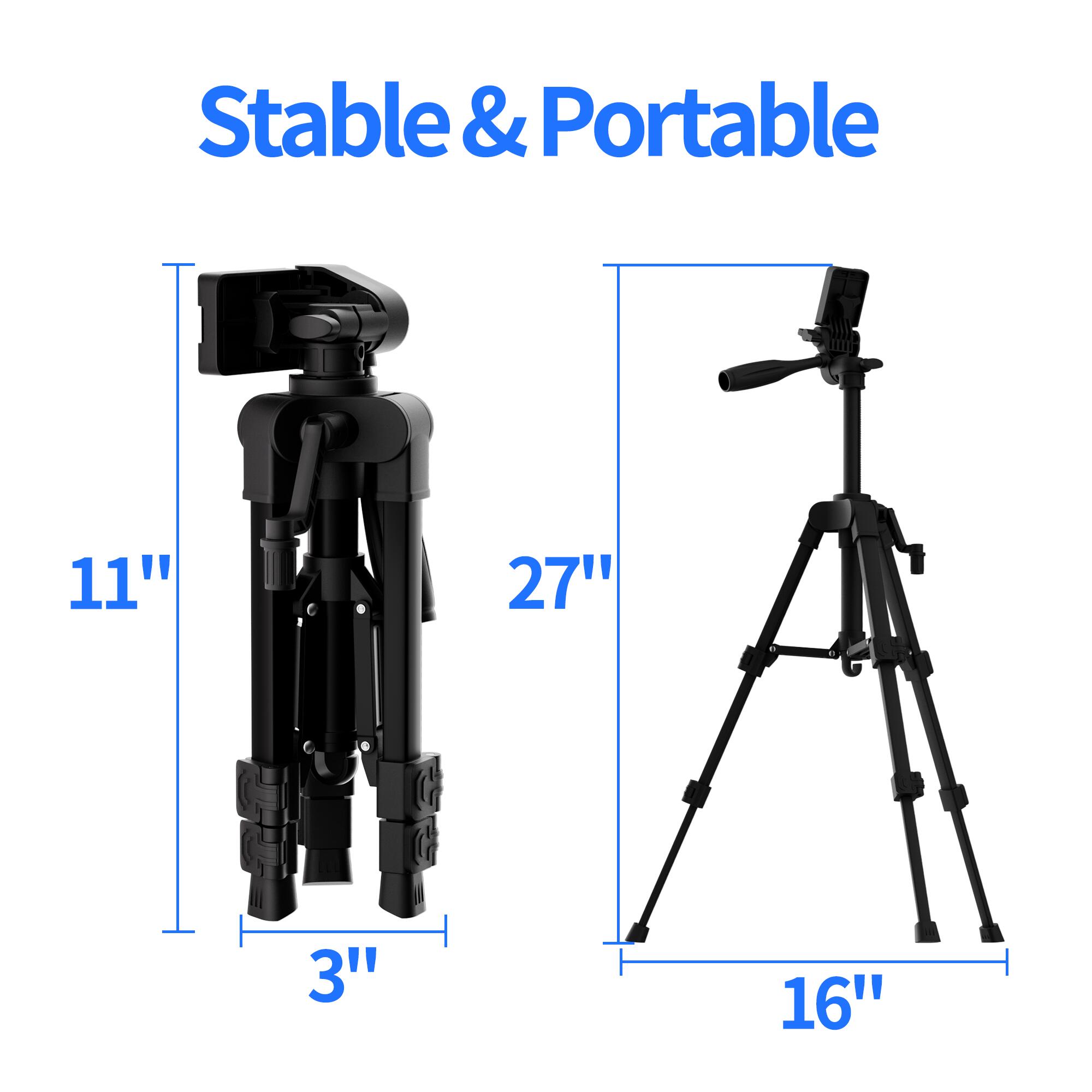 MINI-BR6 Starlink Mini Portable Extendable Tripod with 1/4 Inch Nut Tripod Adapter – 11″ to 27″