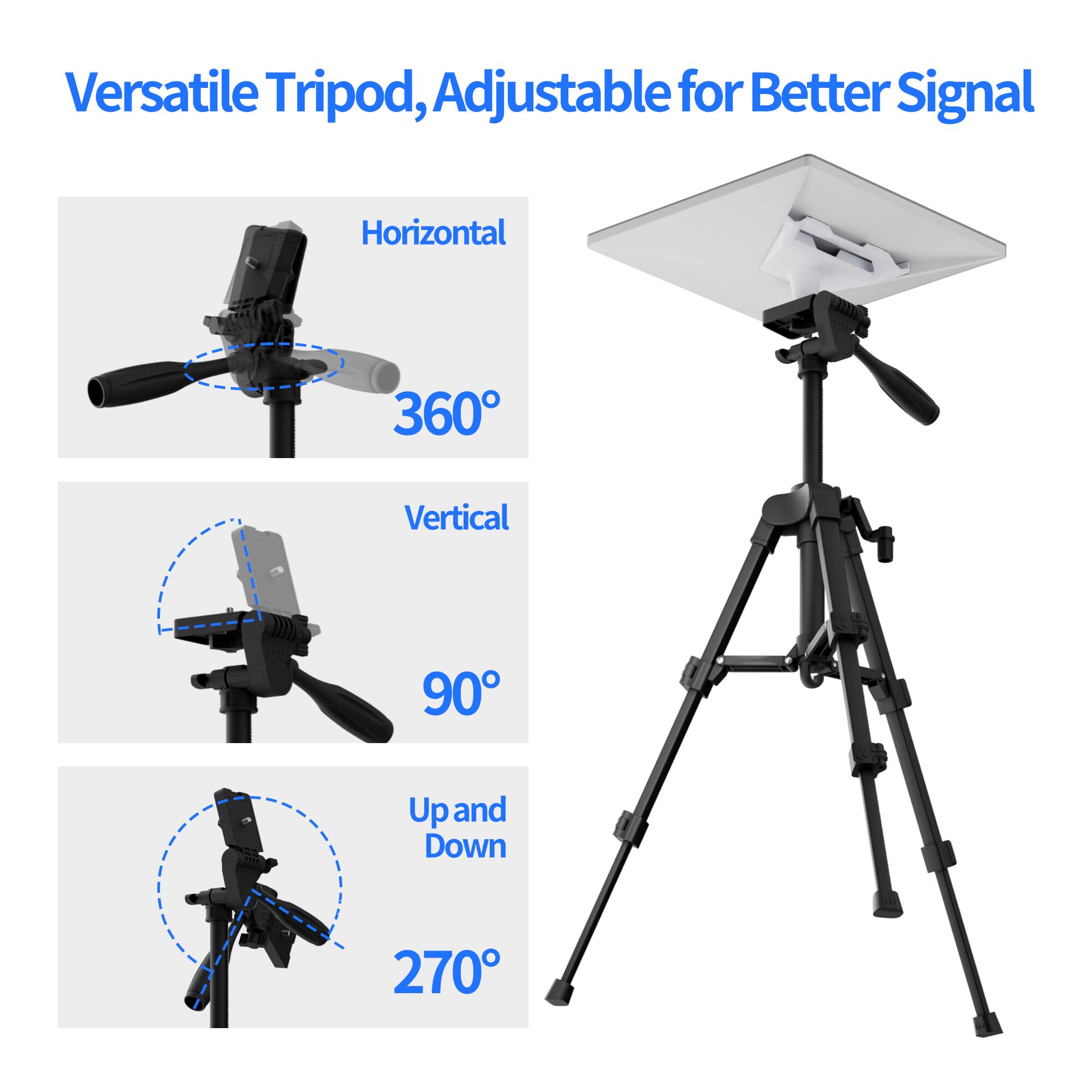 MINI-BR6 Starlink Mini Portable Extendable Tripod with 1/4 Inch Nut Tripod Adapter – 11″ to 27″