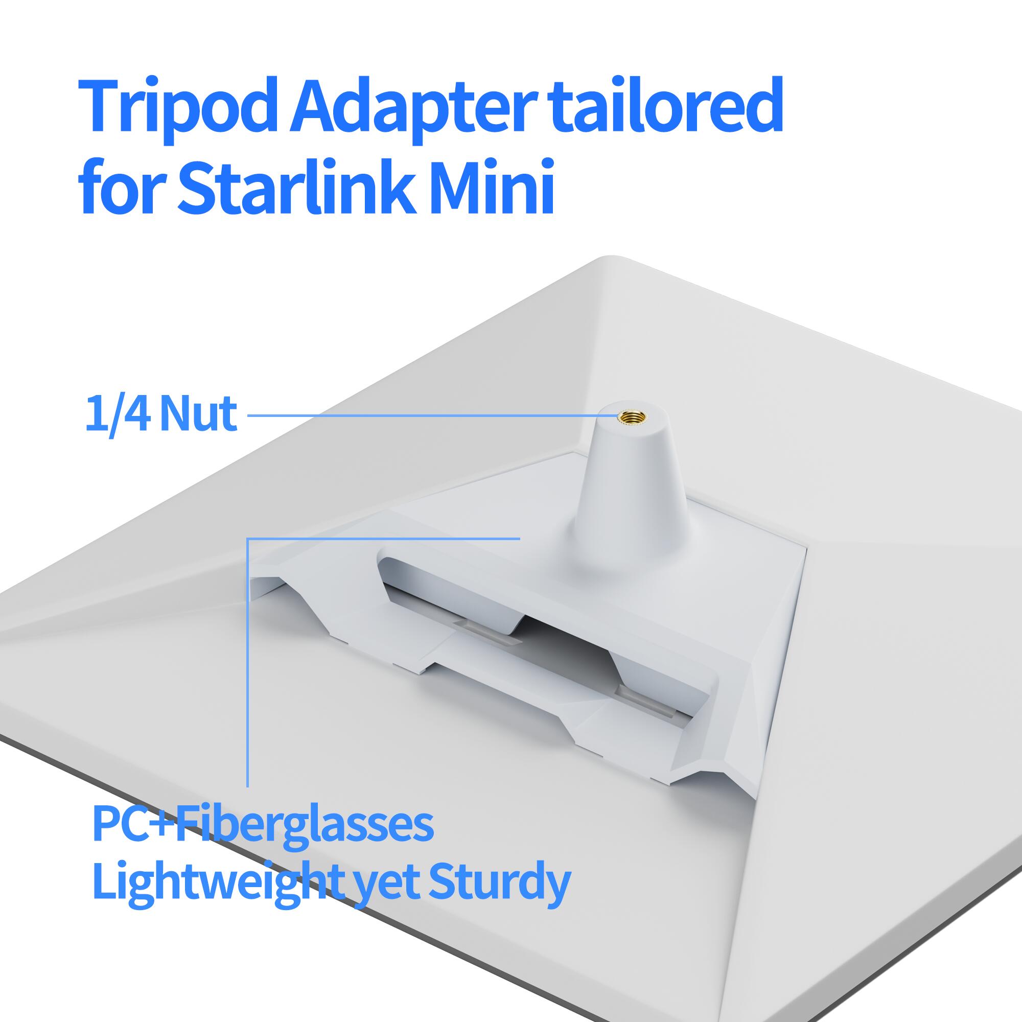 MINI-BR6 Starlink Mini Portable Extendable Tripod with 1/4 Inch Nut Tripod Adapter – 11″ to 27″