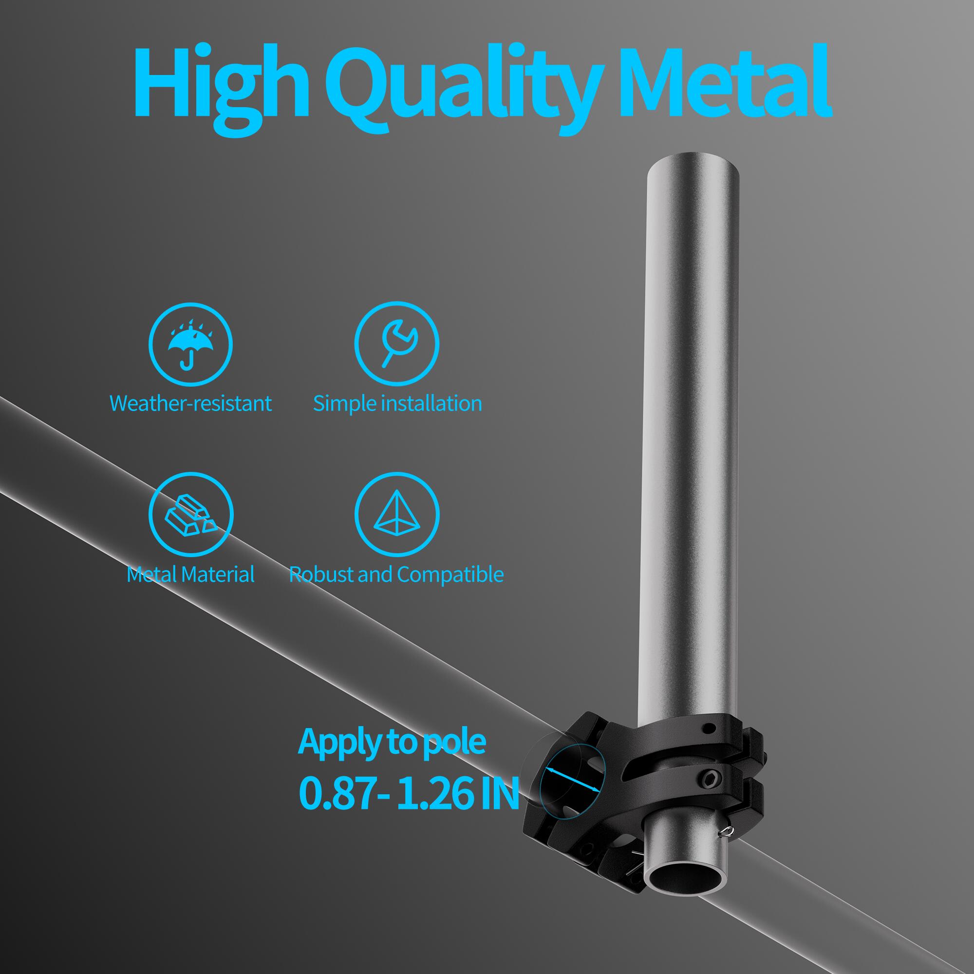 MINI-CM1-L Starlink Mini Pole Mount Kit with Aluminum Alloy Extended Pipe Fits Original Pipe Adapter