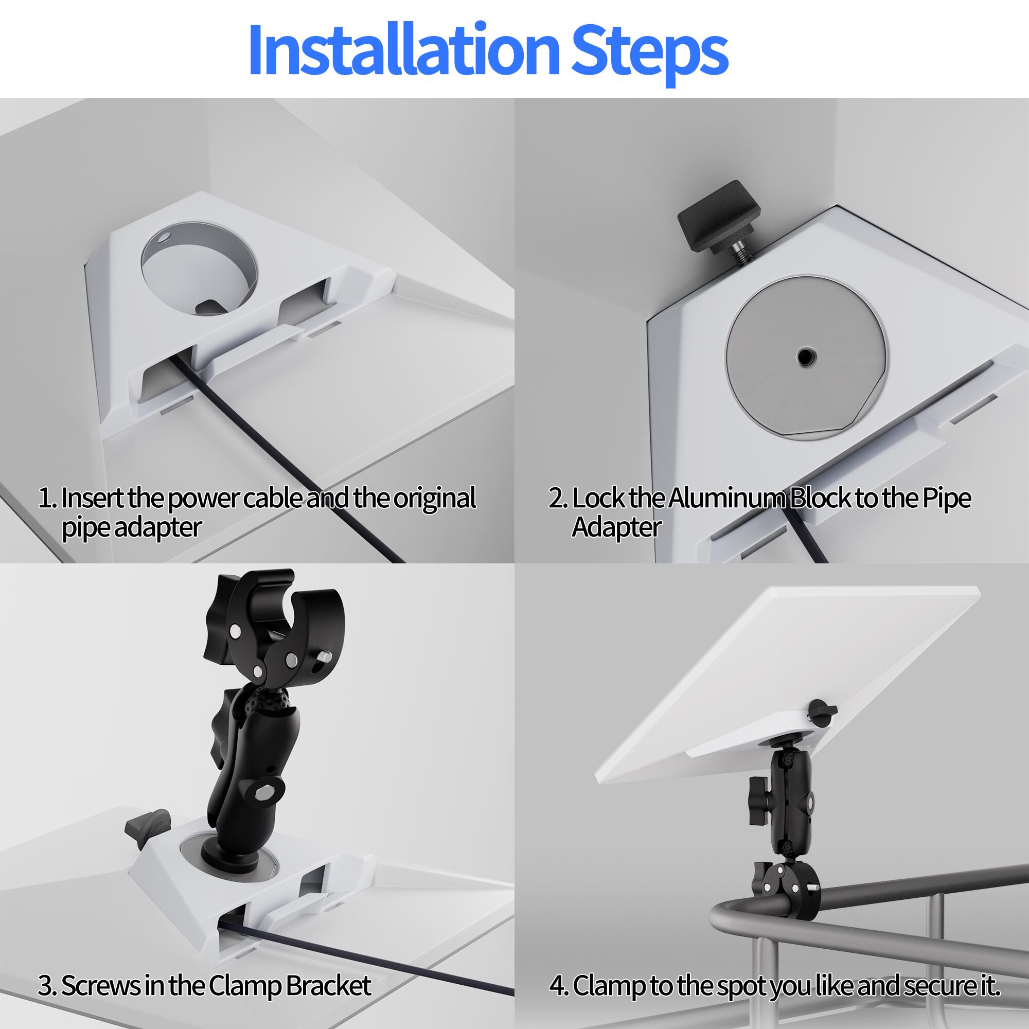MINI-CM2 Starlink Mini Clamp with Double Ball Head Magic Arm and Tripod Adapter