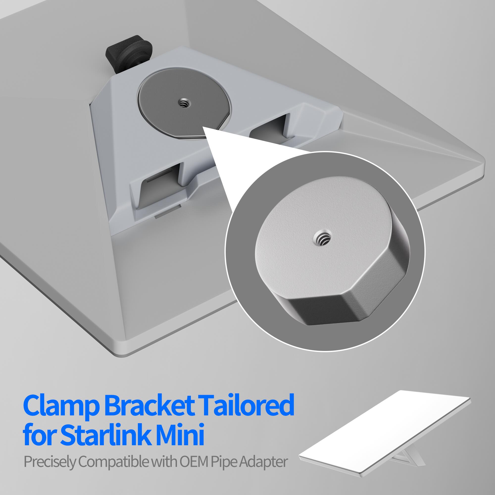 MINI-CM2 Starlink Mini Clamp with Double Ball Head Magic Arm and Tripod Adapter