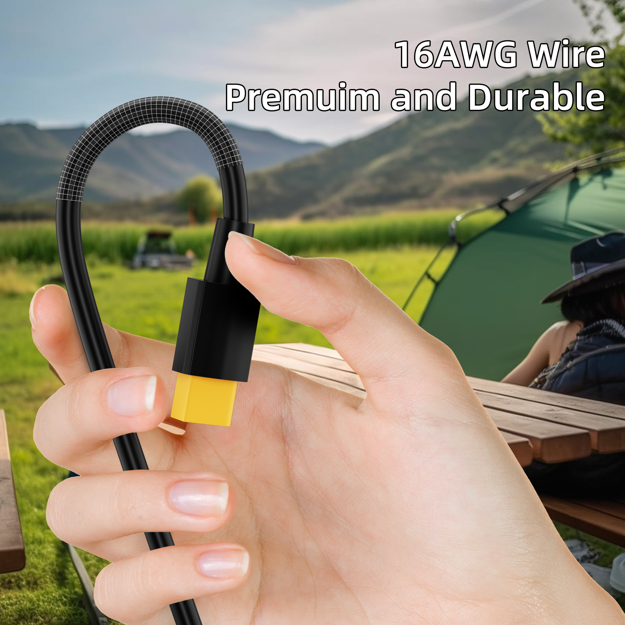 MINI-DC-XT60M Starlink Mini XT60 Male Connector to DC Power Cable – 16AWG – 4.9FT/1.5M