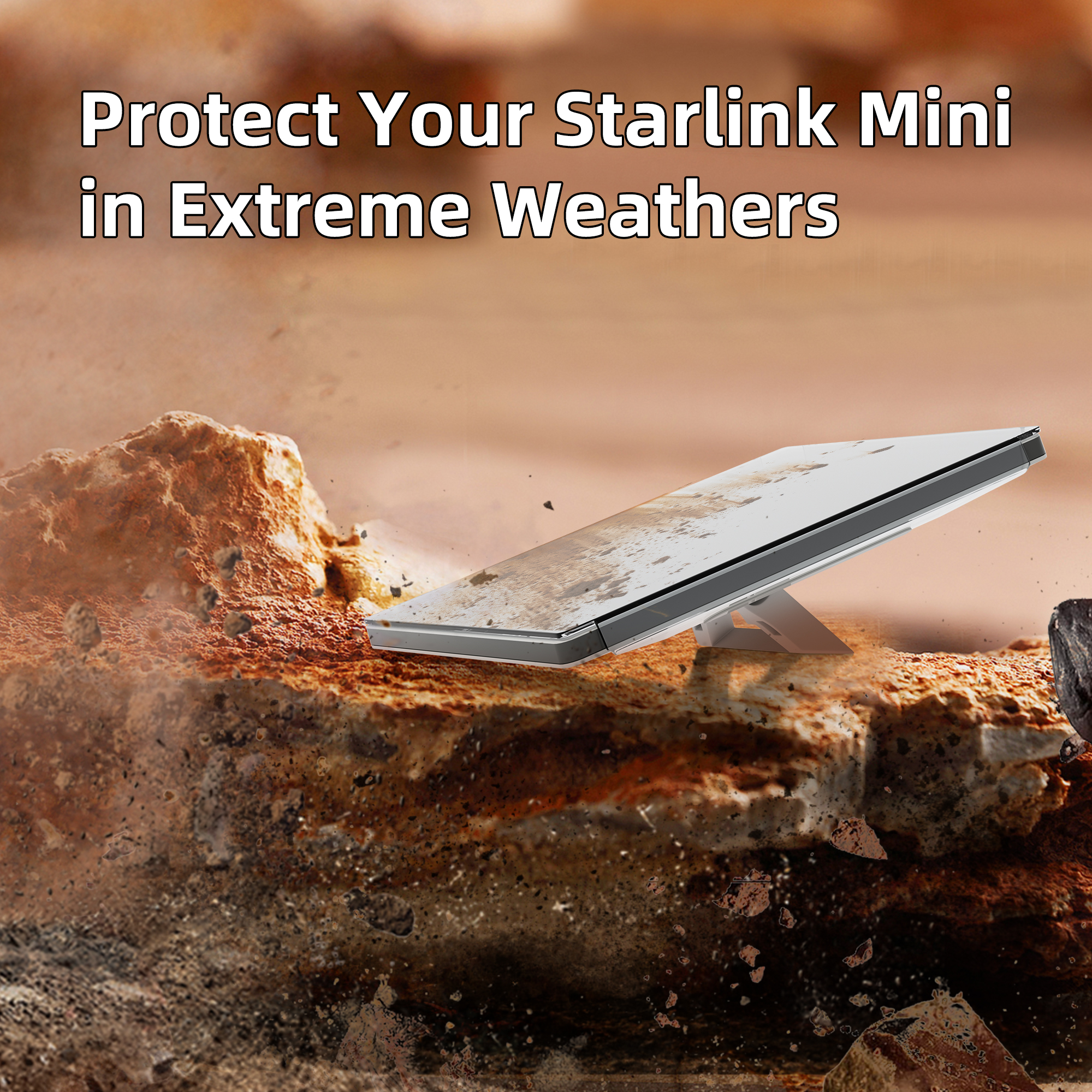 MINI-PC1 Starlink Mini Protective Cover HDPE Hard Shell Transparent Impact Resistant